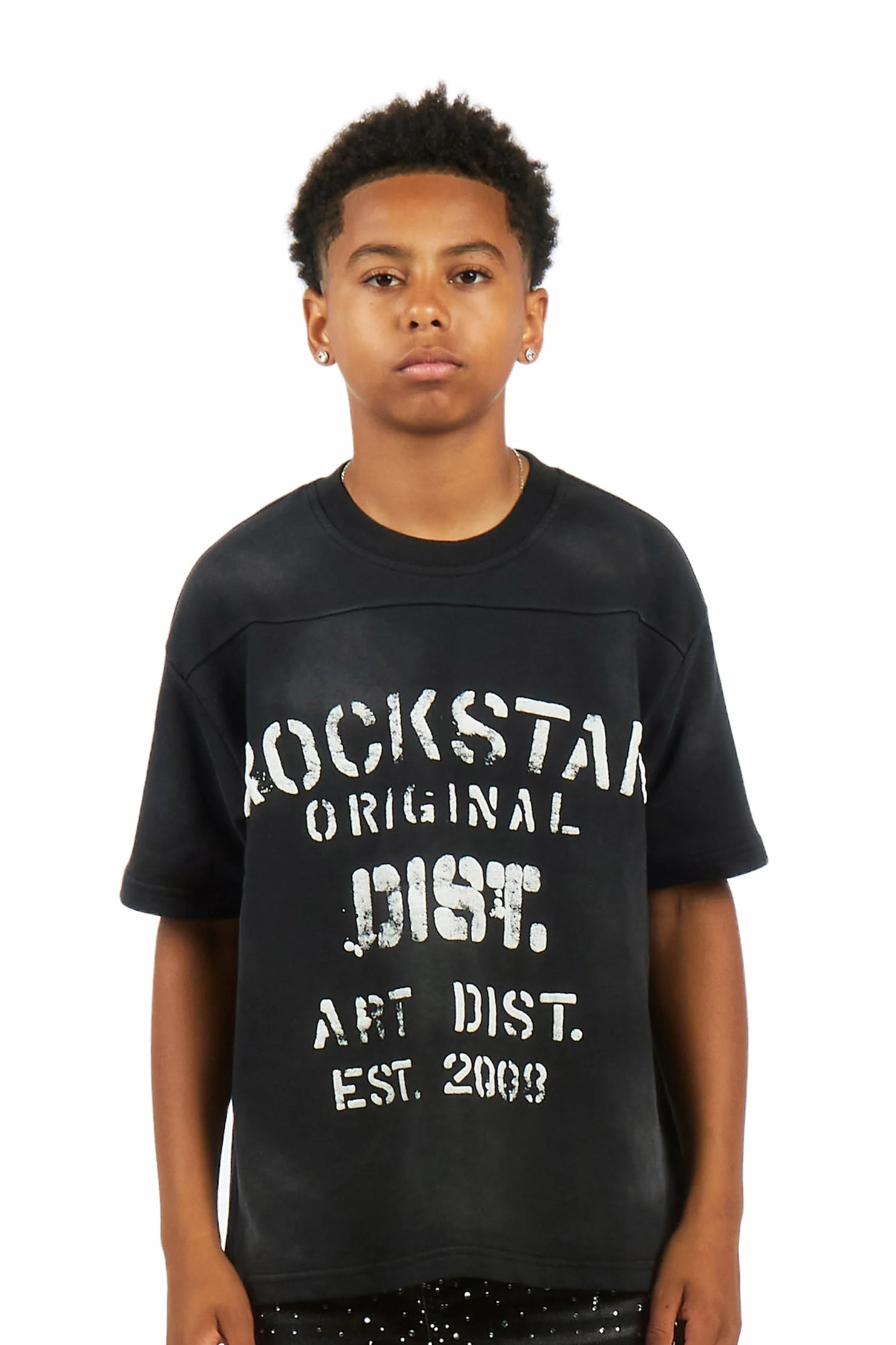 Boys Quin Black French Terry T-Shirt