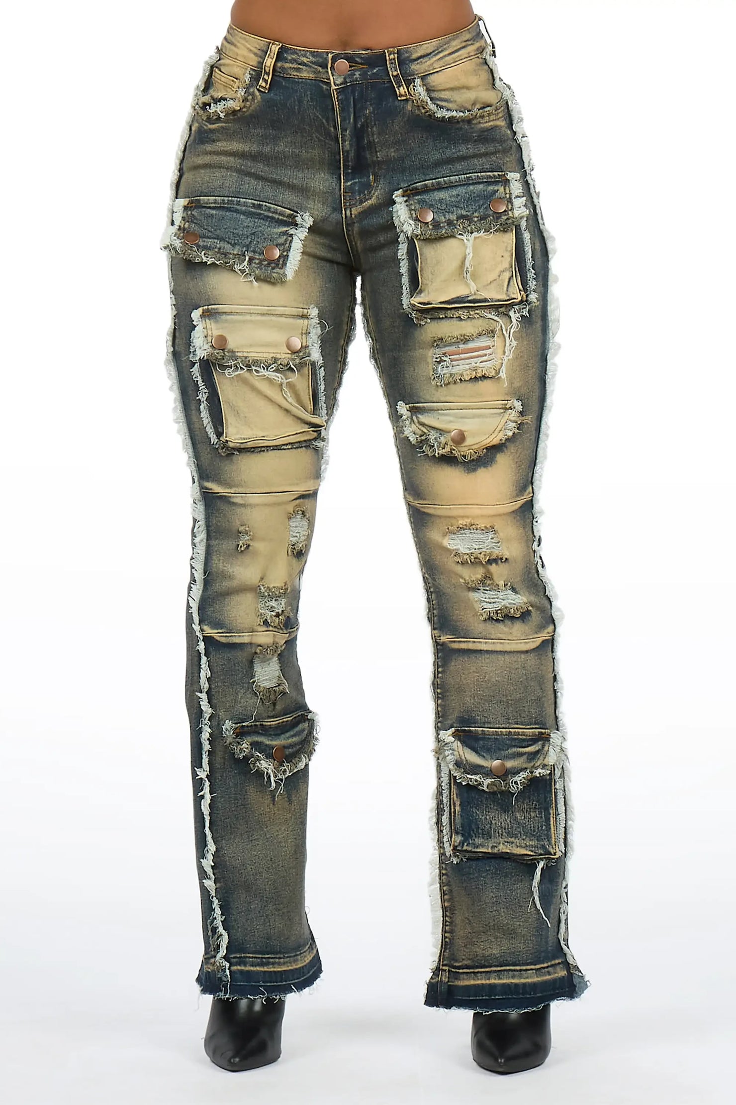 Nyxia Tint Cargo Super Stacked Jean
