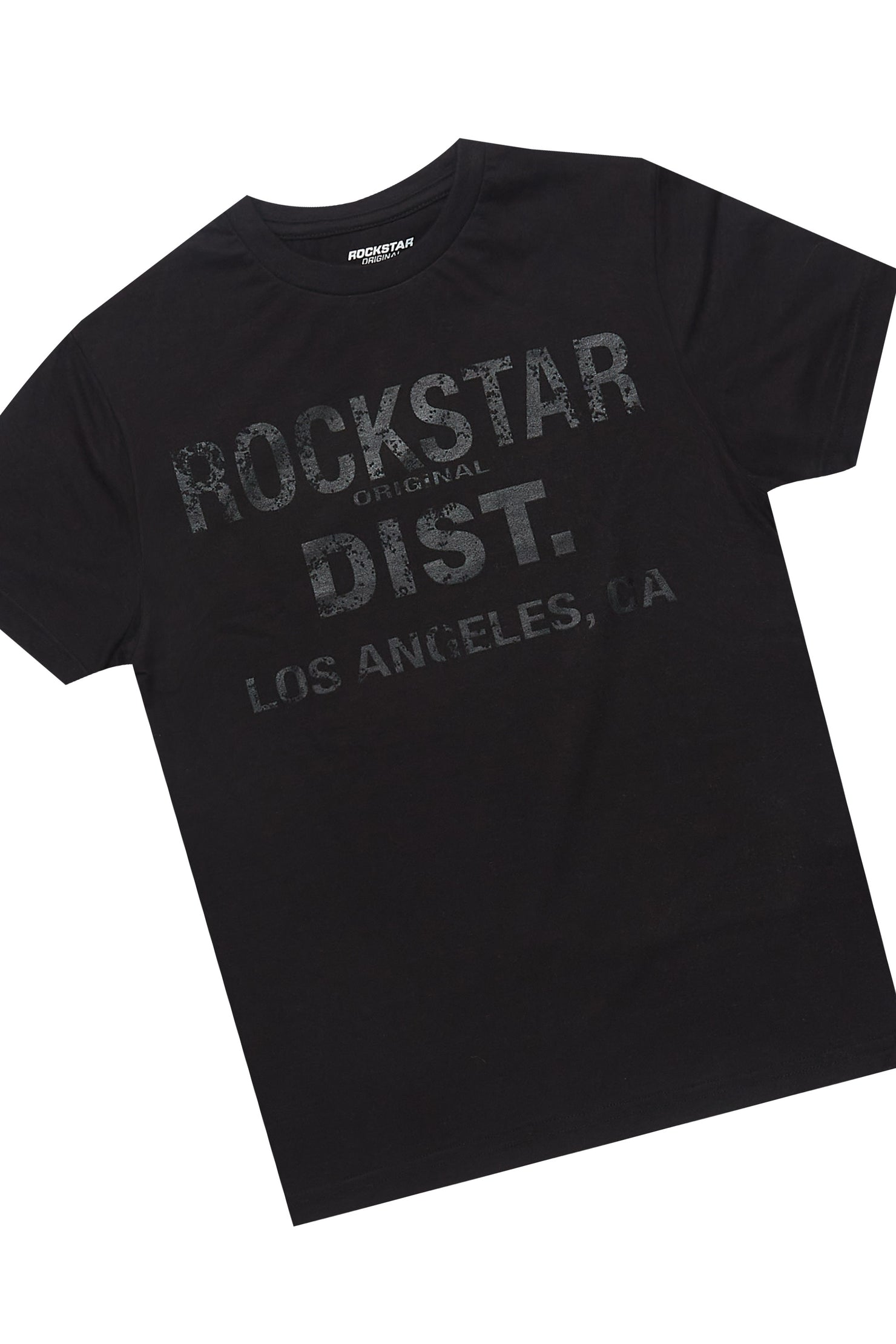 Boys Koen Black/Green T-Shirt/Stacked Flare Jean Set