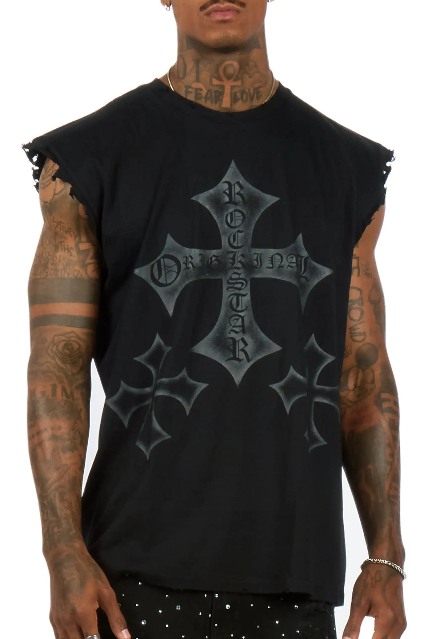 Marizon Black Cut off Tee