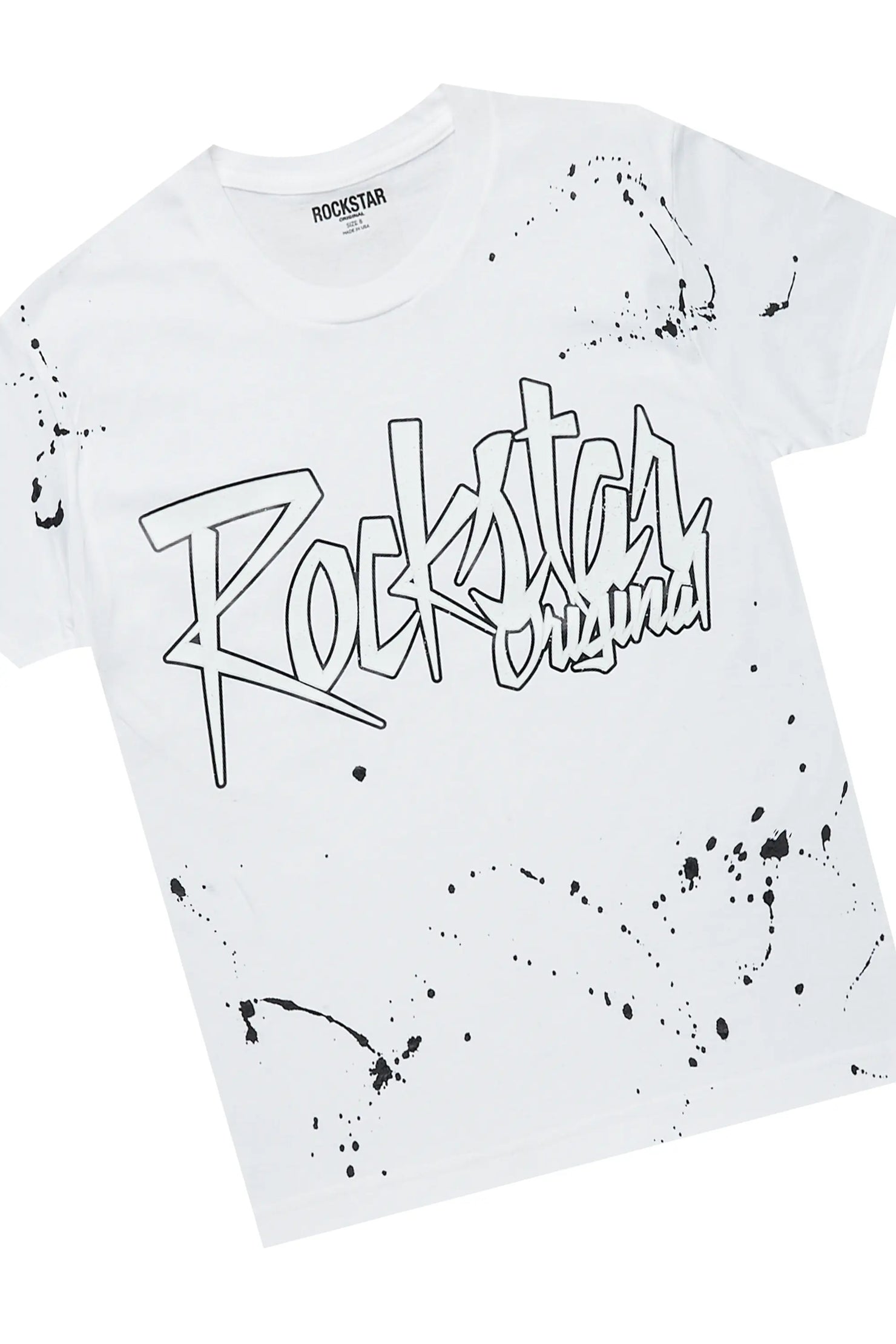 Boys Tallis White T-Shirt/Stacked Flare Jean Set