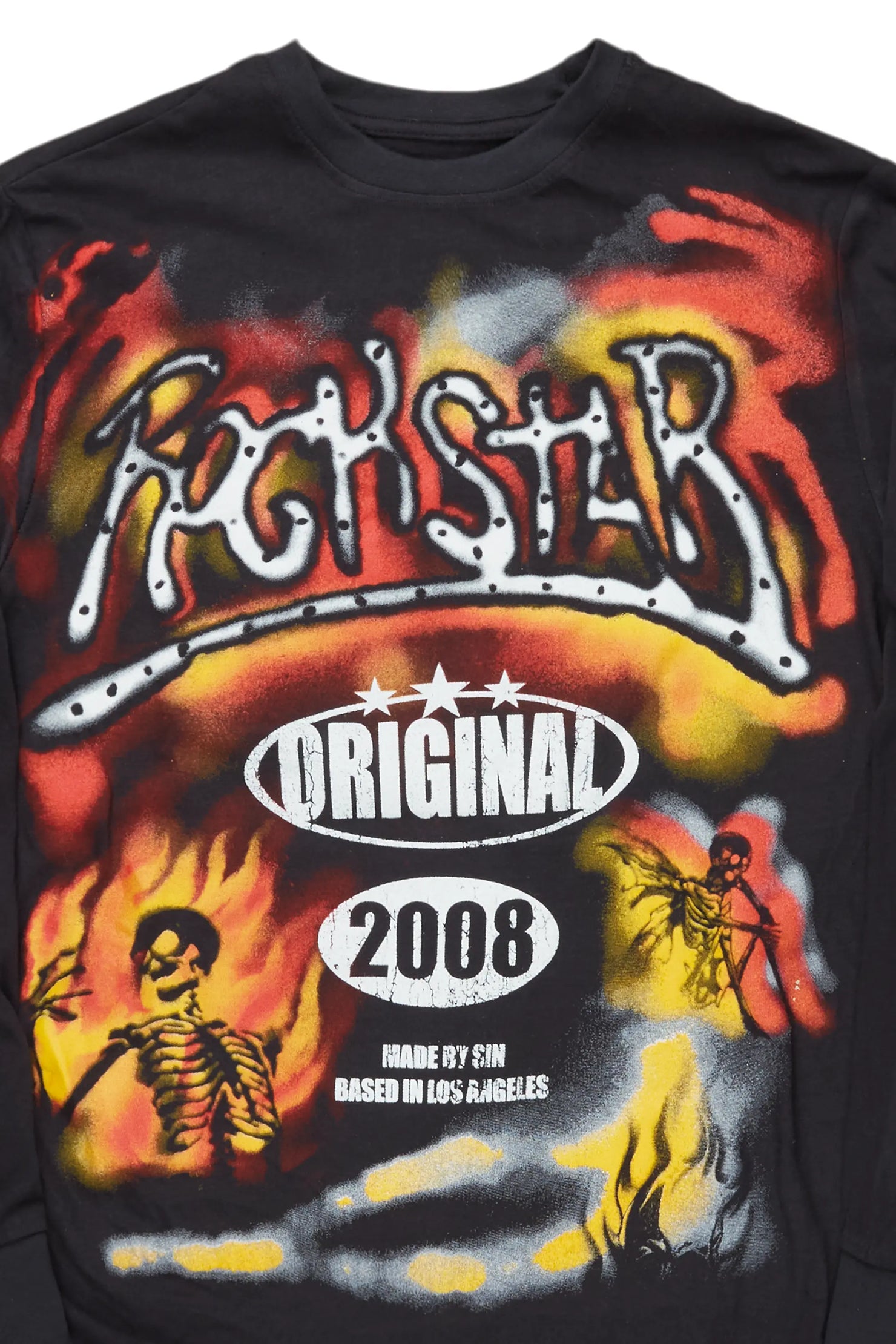 Farren Black Long Sleeve Graphic T-Shirt