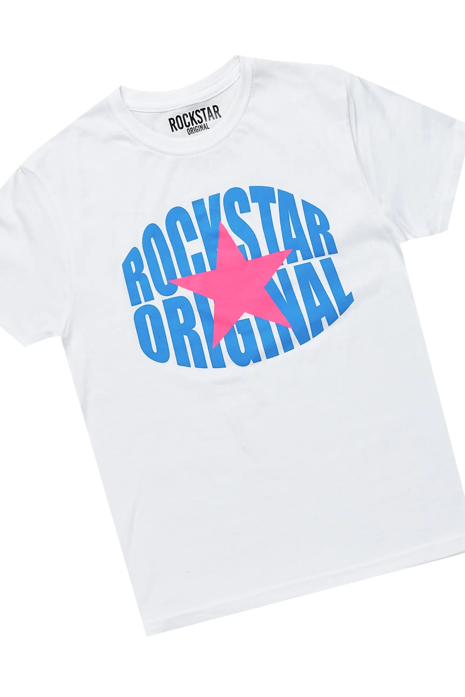 Girls Mia White/Grey T-Shirt Super Stacked Set