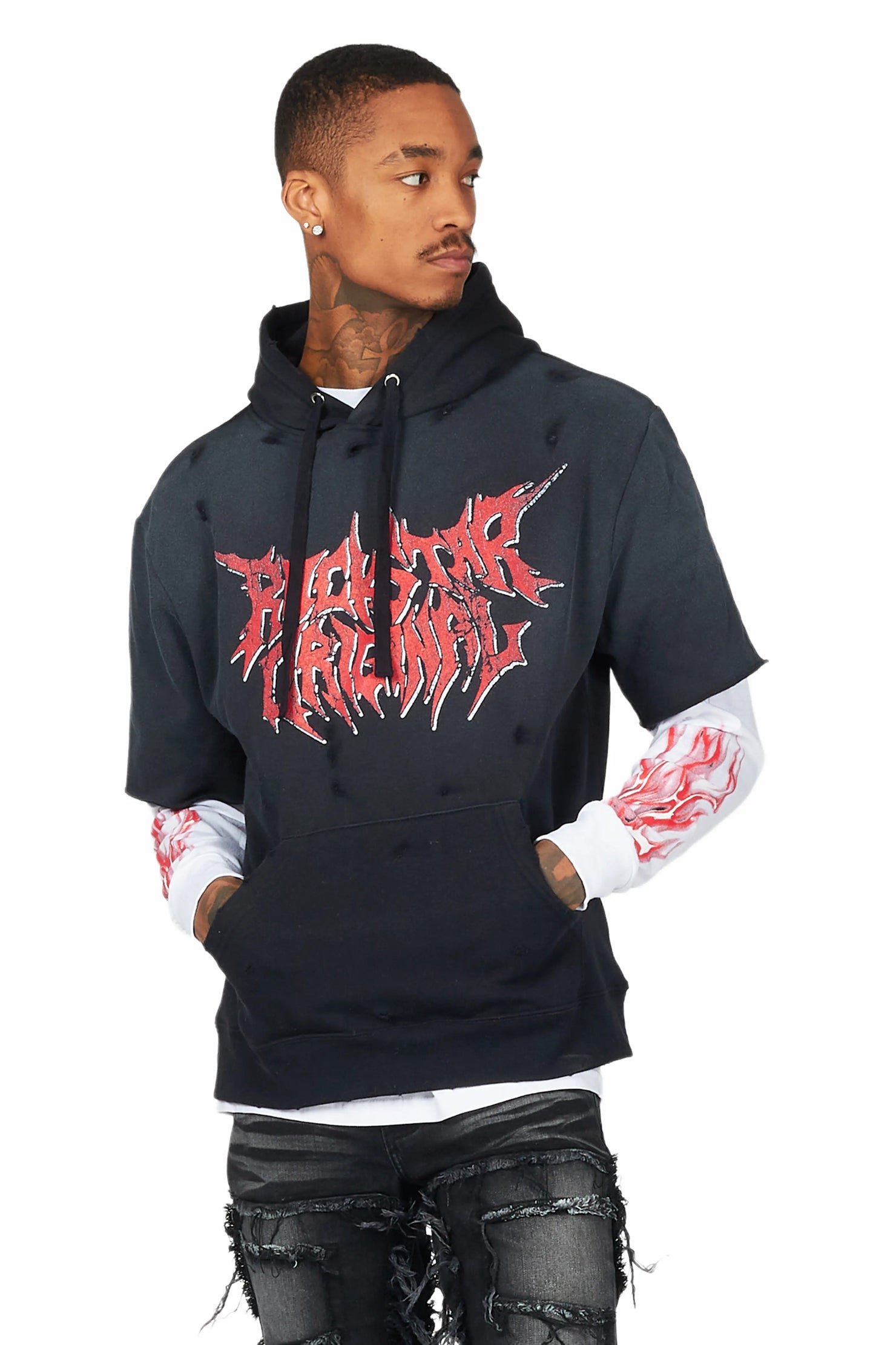 Wael Black/White Graphic Hoodie