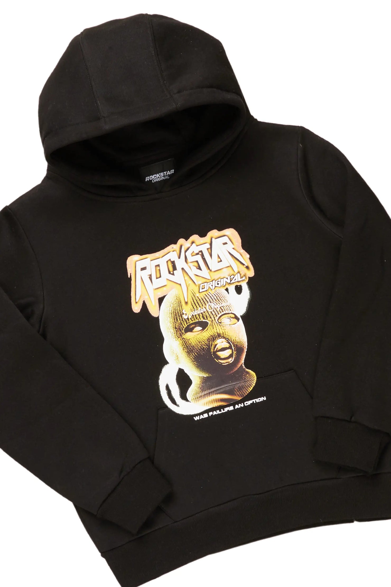 Boys Bobby Black Hoodie/Camo Stacked Flare Jean