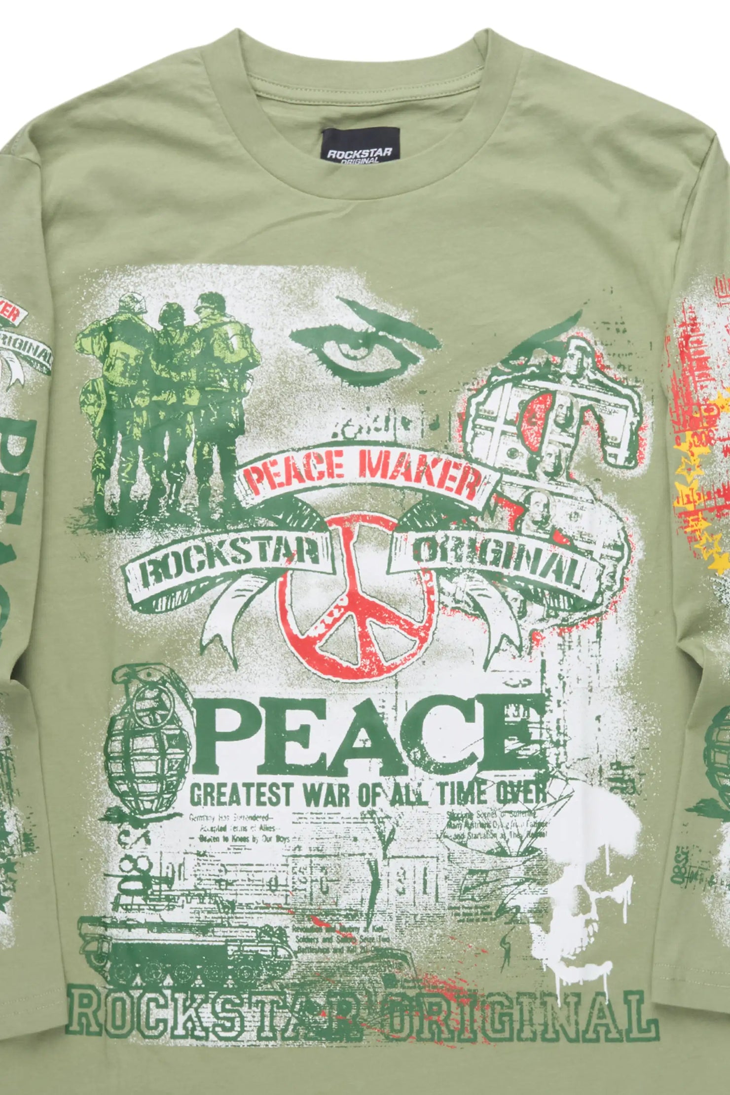 Saeko Olive Long Sleeve Graphic T-Shirt