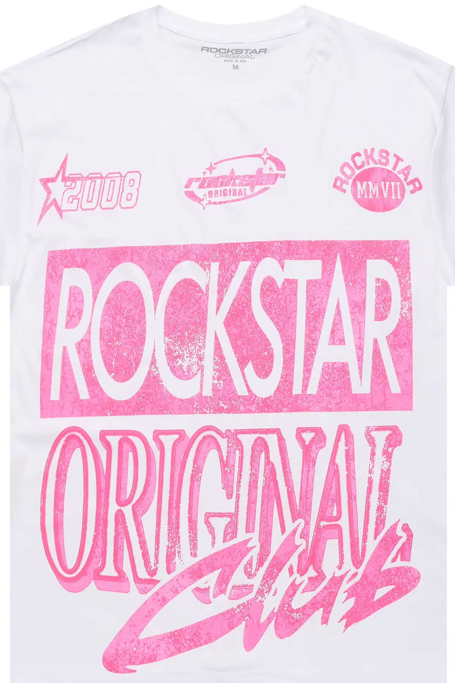 Tiffiany White/Pink Oversized T-Shirt