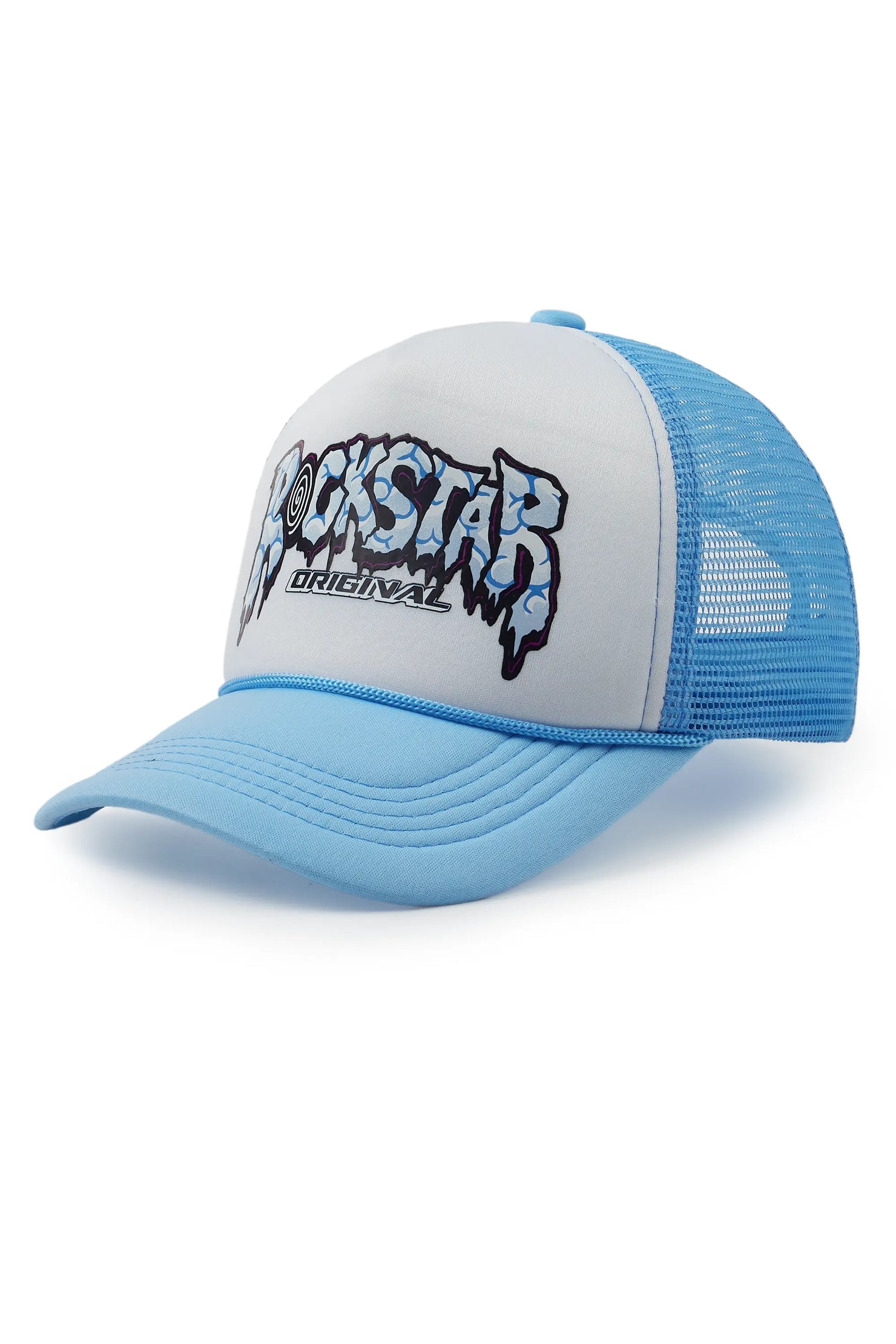 Geek Skull White/Blue Trucker Hat