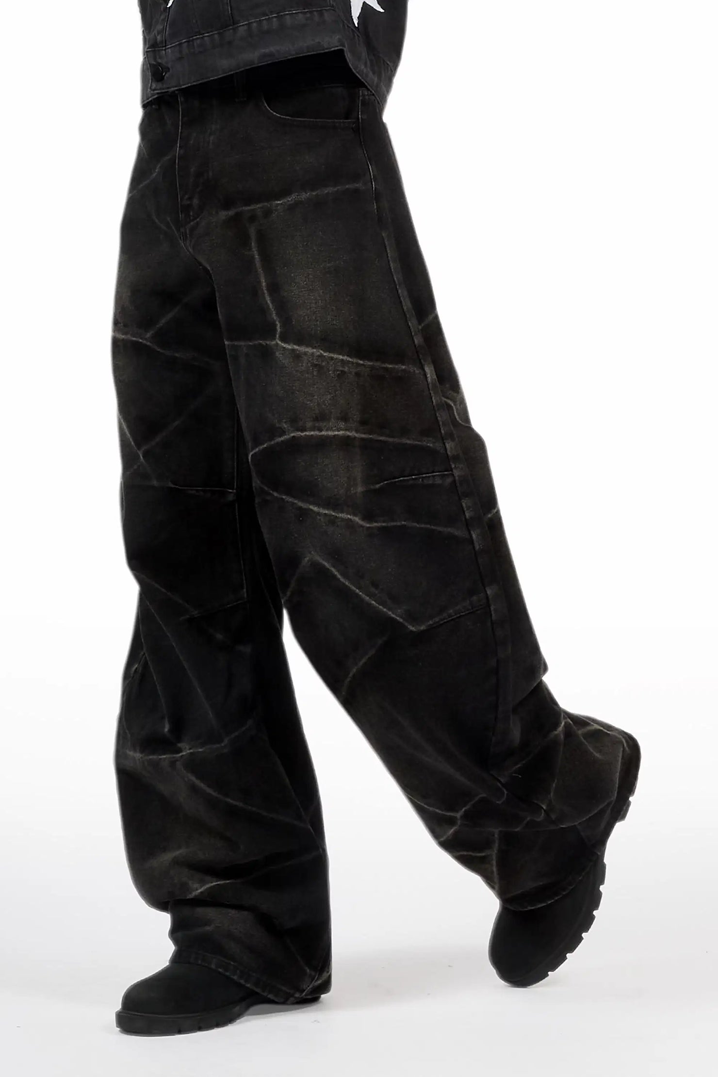 Harlem Dark Grey Barrel Fit Jean