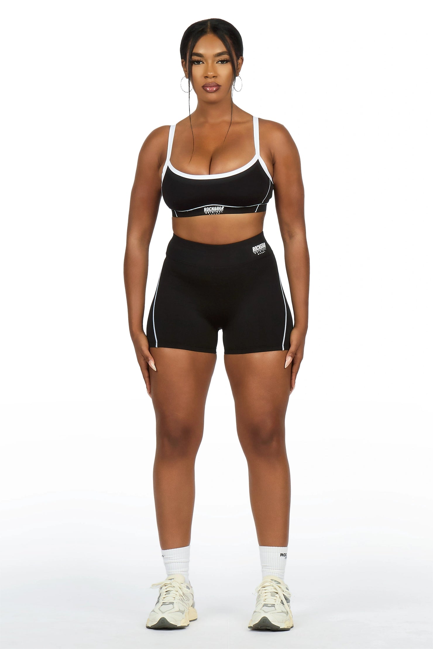 Afshana Black Tank Active Bike Short Set