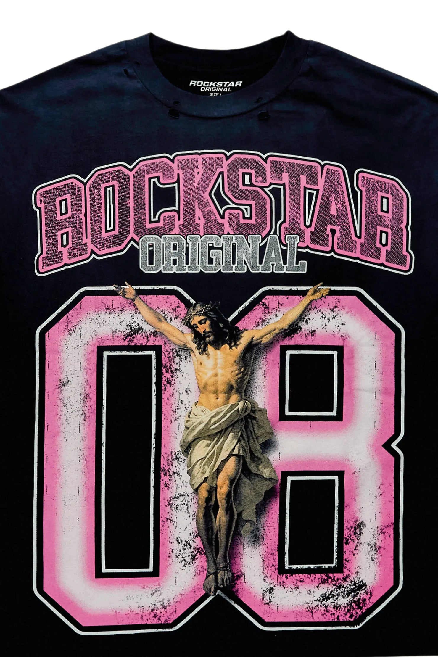 Fields Black/Pink Double Layer Long Sleeve Graphic T-Shirt