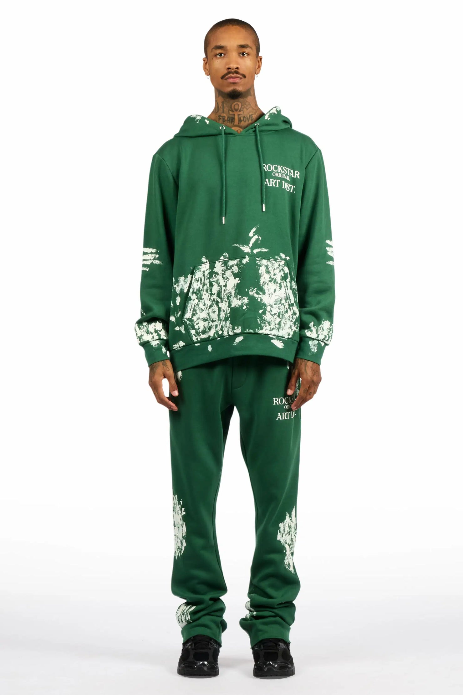 Filip Green Hoodie/Stacked Pant Track Set