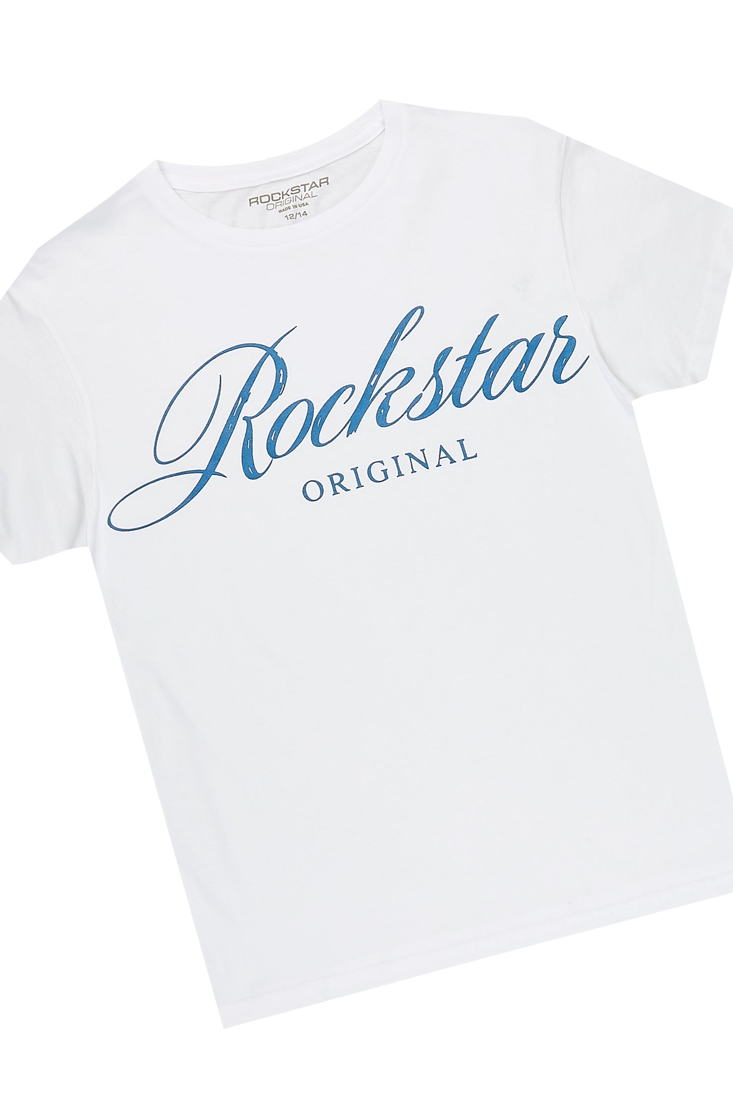Boys Domaric White/Royal Blue T-Shirt Short Set