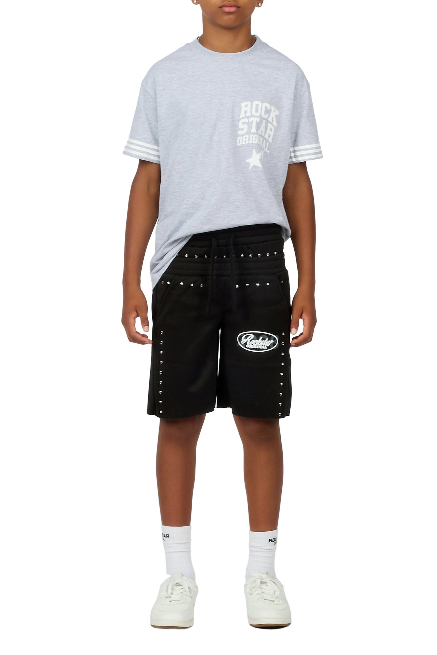 Boys Dezstan Black Rhinestone Double Waisted Short