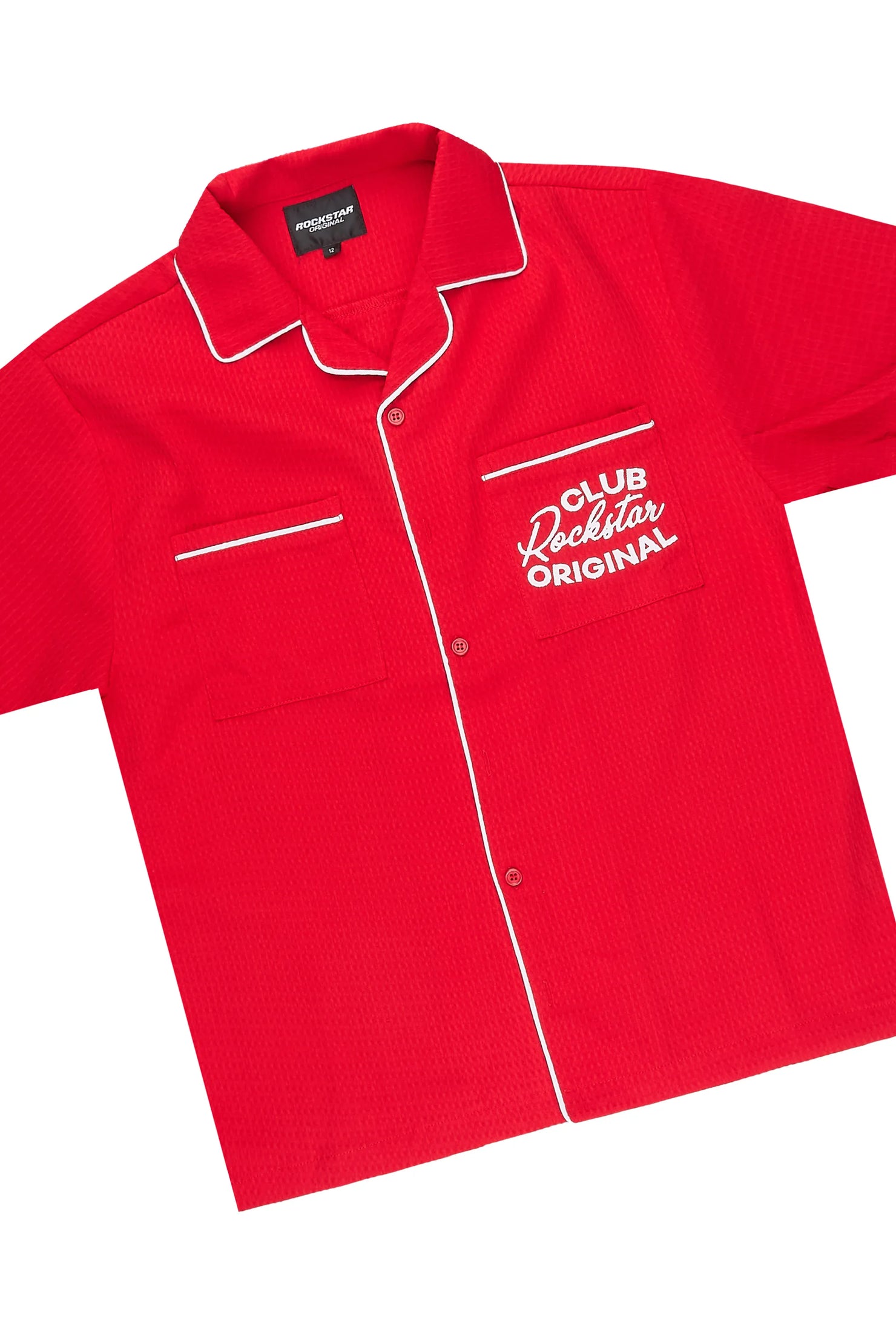 Boys Clarence Red Button Down Shirt/Short Set