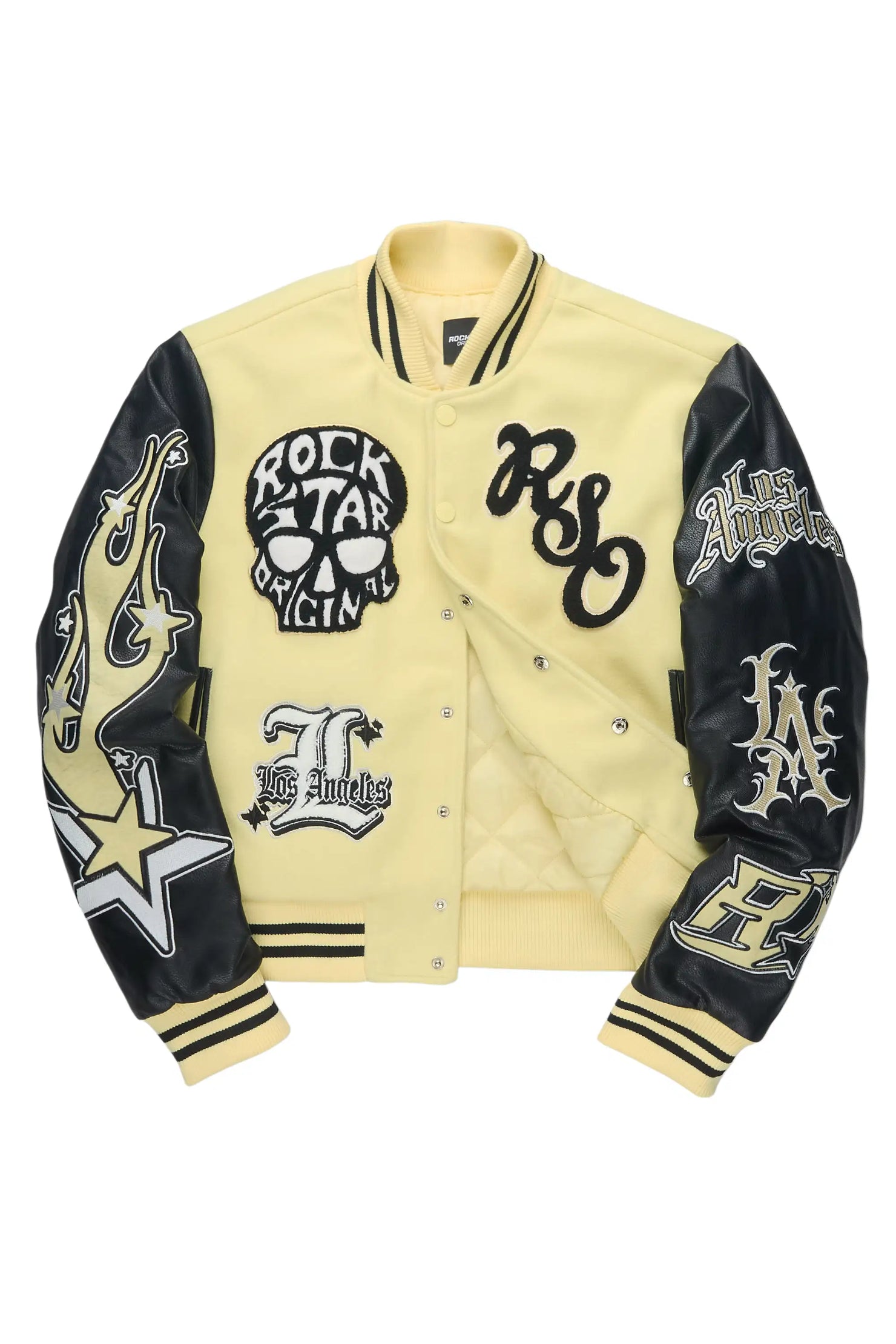 Jermika Black/Yellow Oversized Varsity Jacket