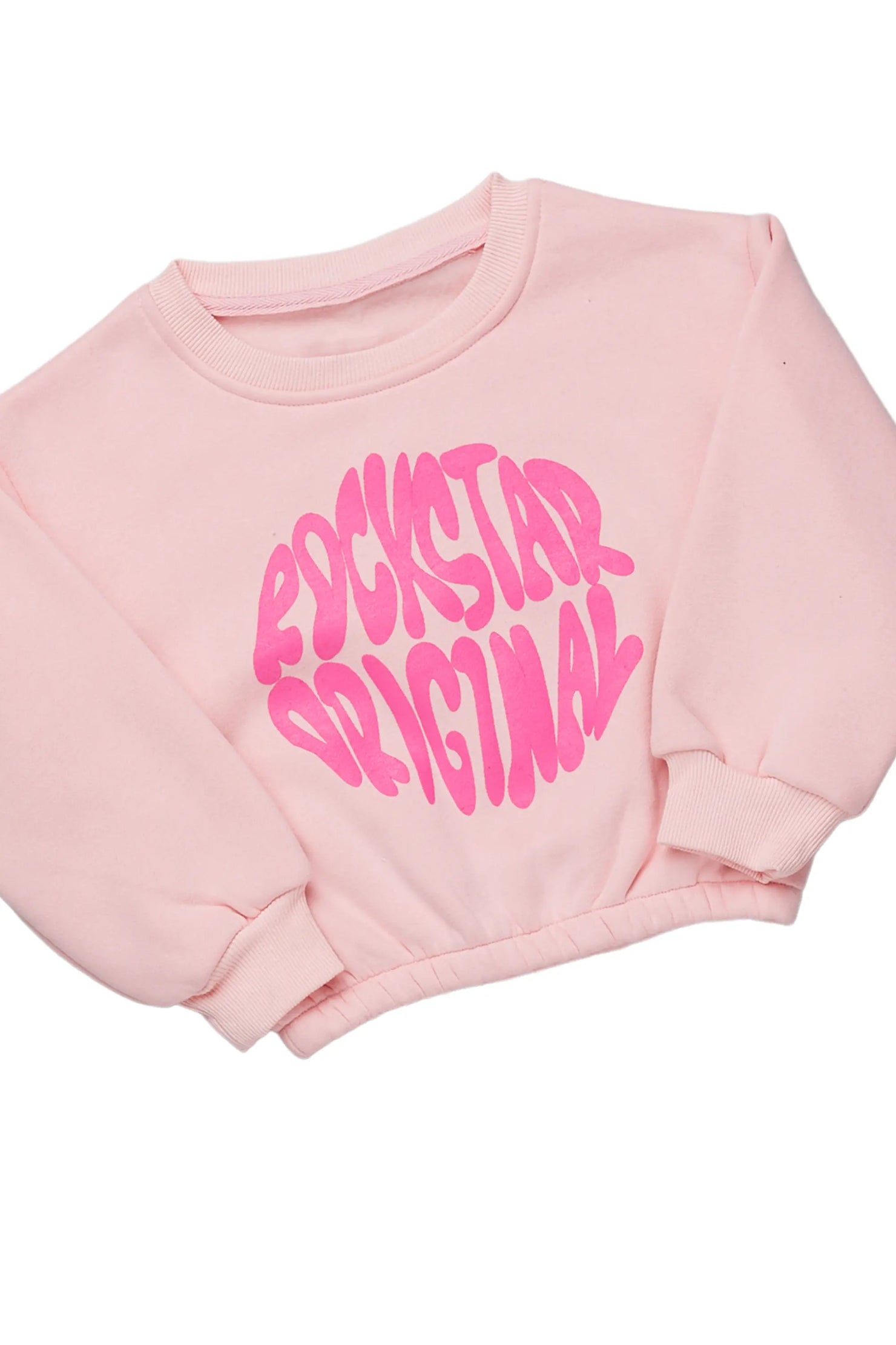 Girls Beena Blush Crop Top Short Set