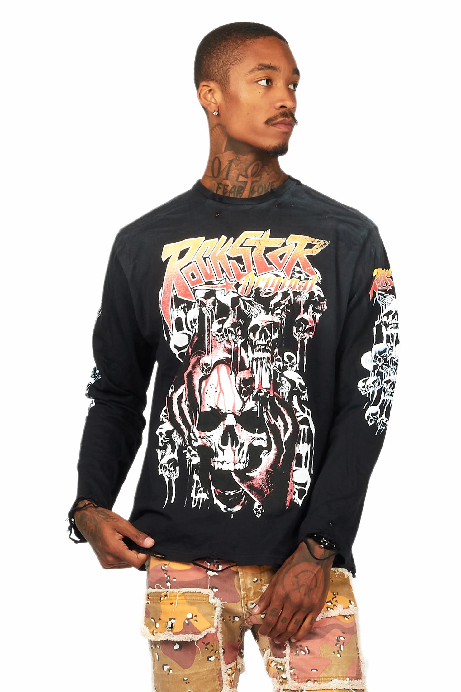 Grady Black Long Sleeve Graphic T-Shirt