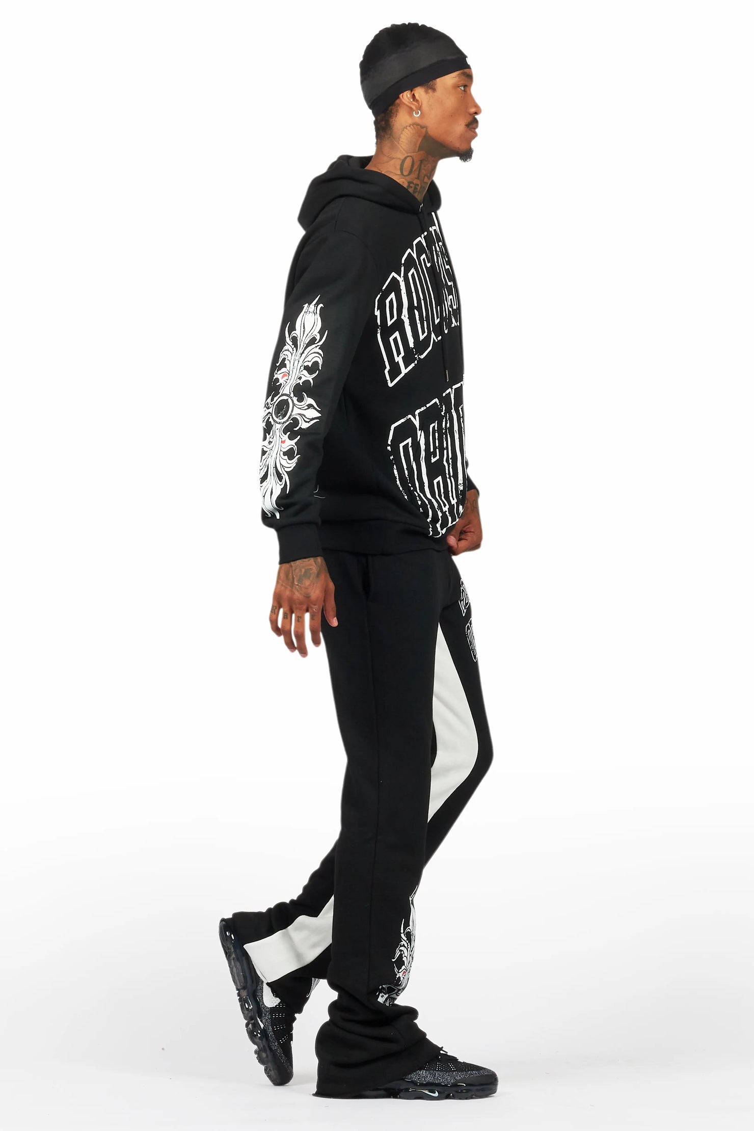 Akio Black Hoodie/Baggy Track Pant Set