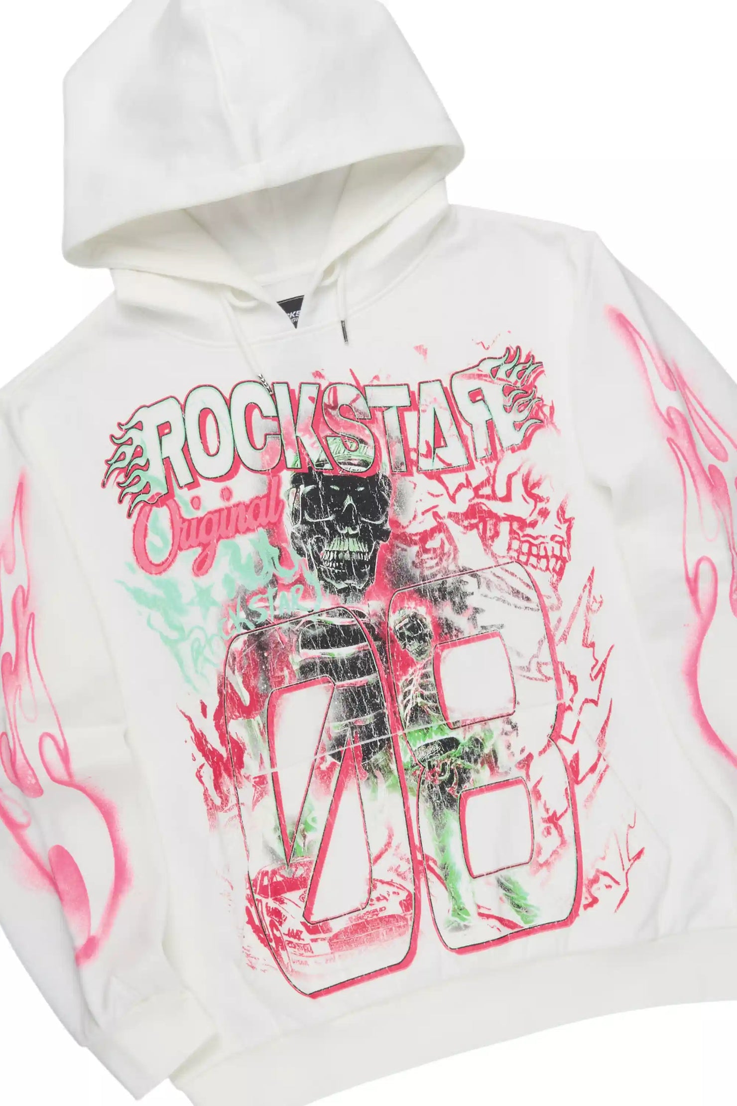 Eros White Hoodie/Stacked Pant Track Set