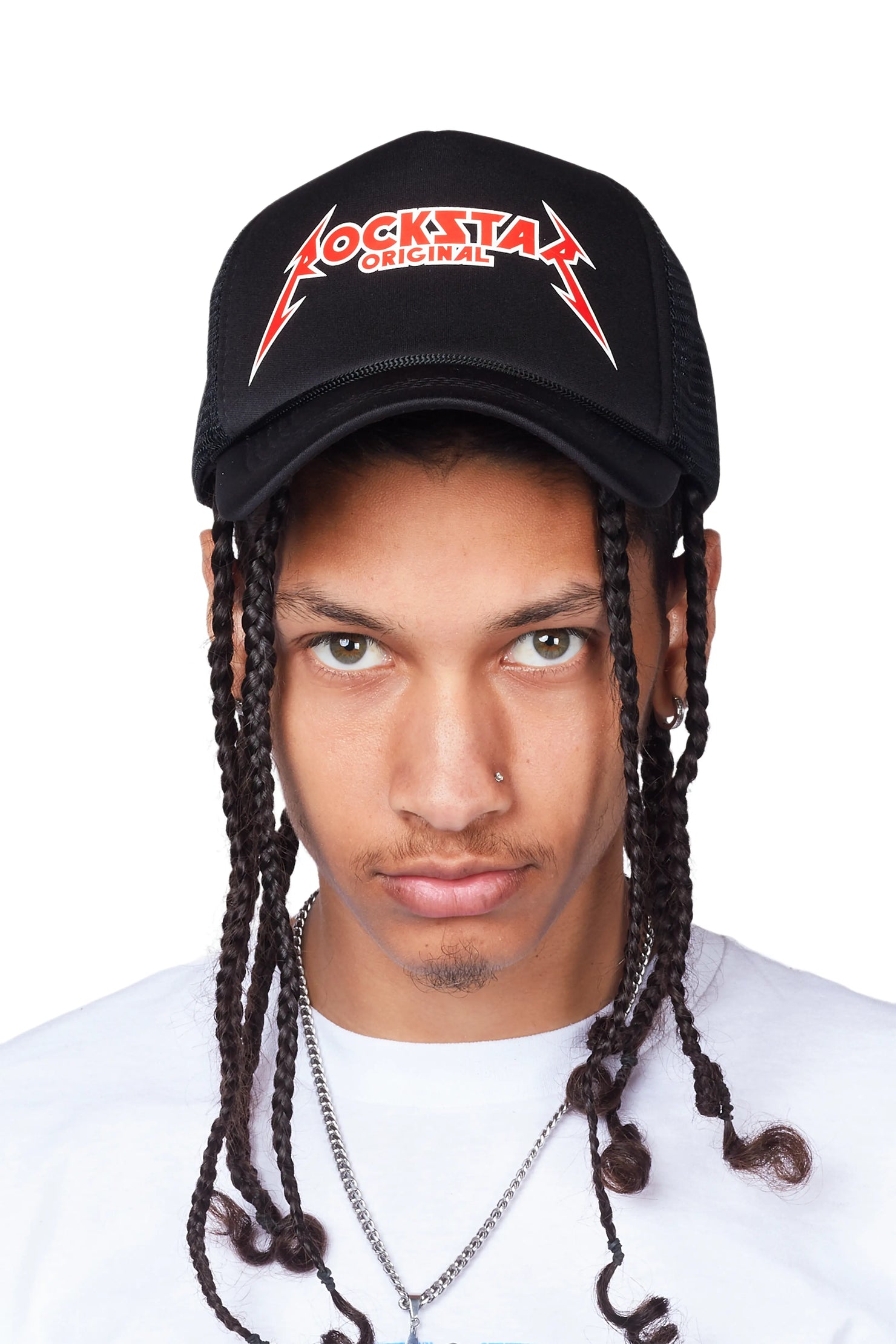 Rockband Logo Trucker Hat- Black