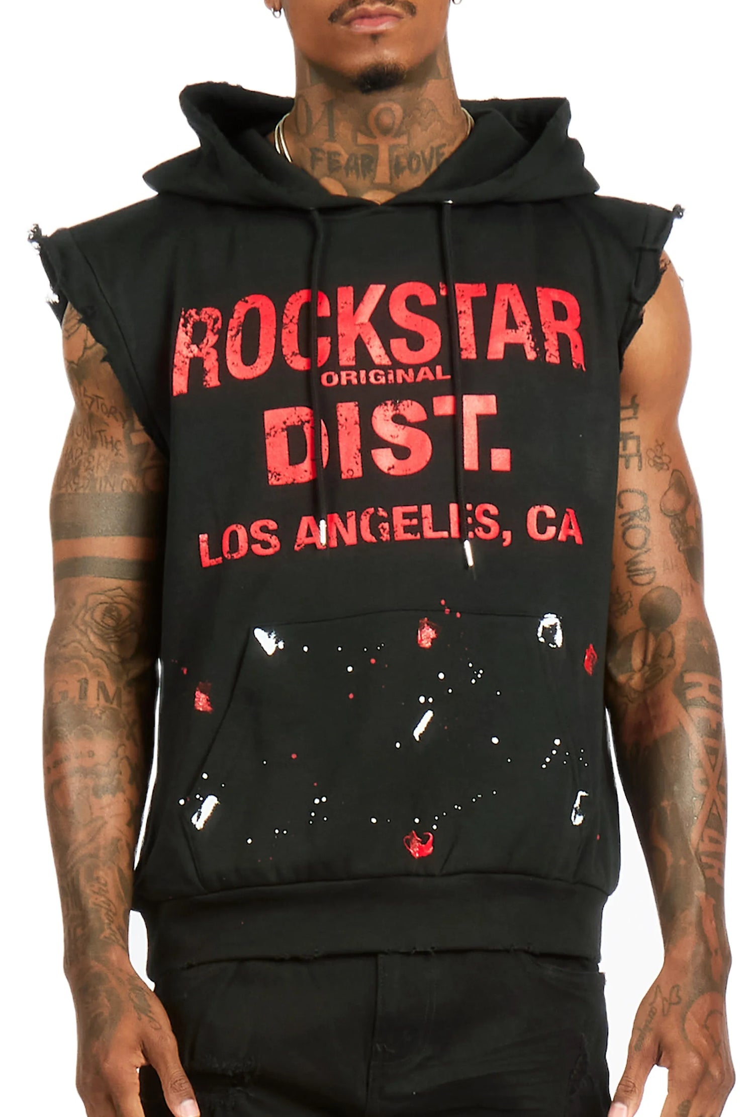 Scottie  Black Cut Sleeve Hoodie
