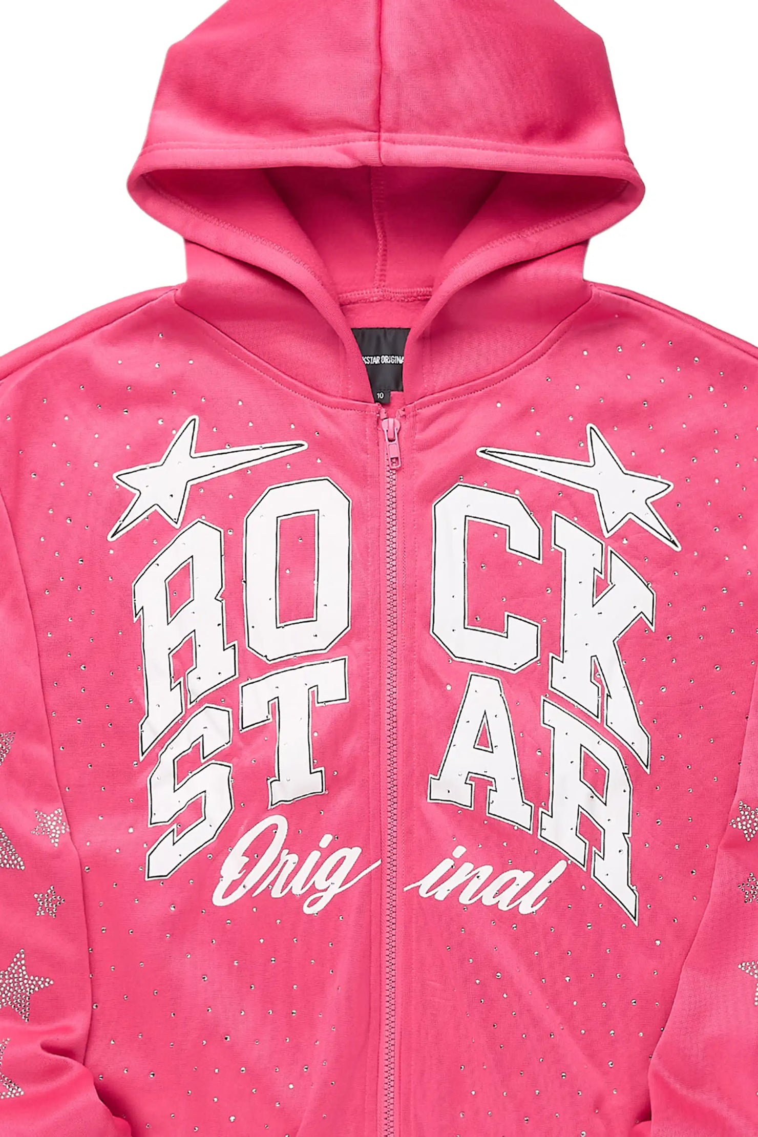 Girls Flaveya Pink Zip Up Hoodie