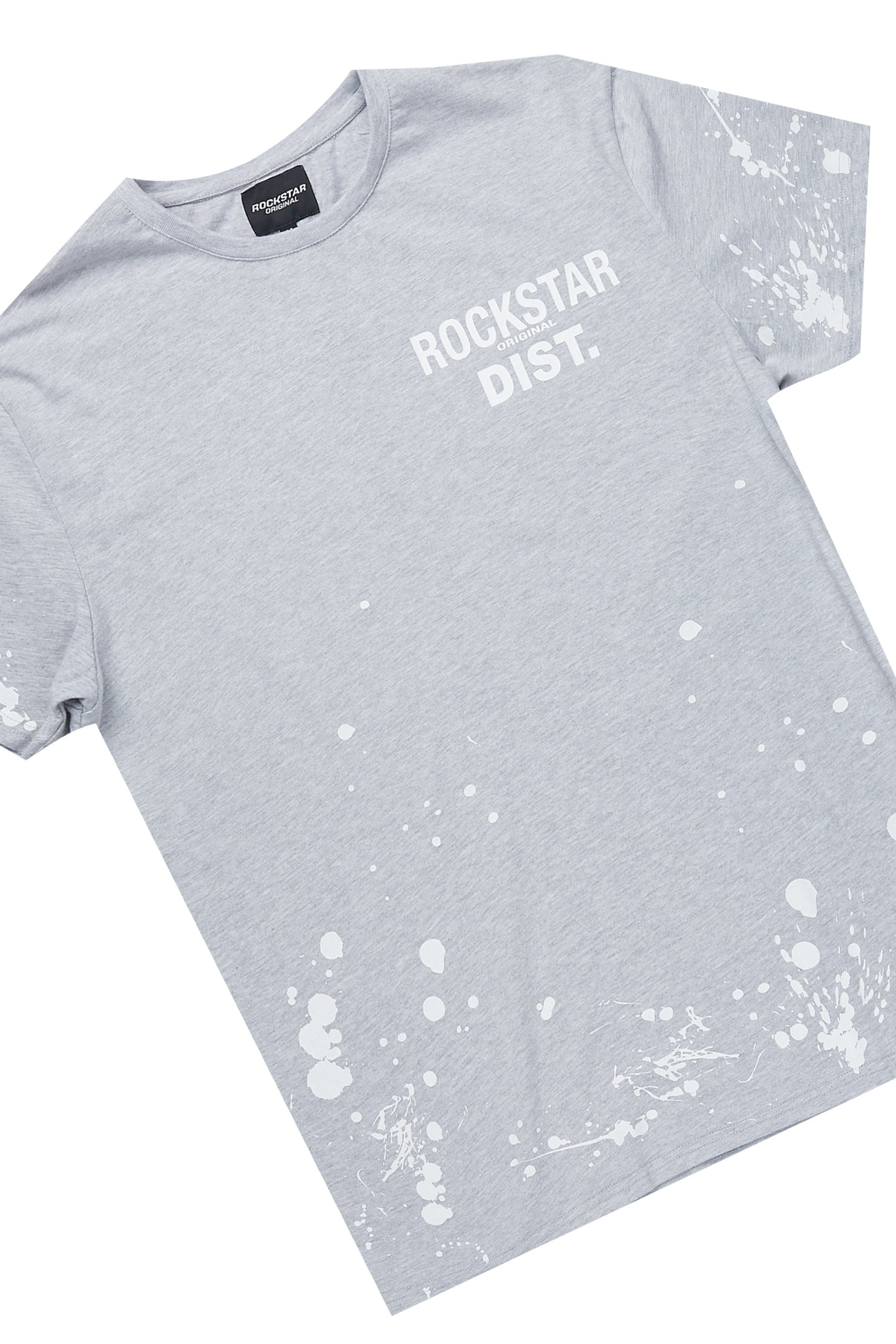 Rafix Heather Grey Graphic T-Shirt Short Set