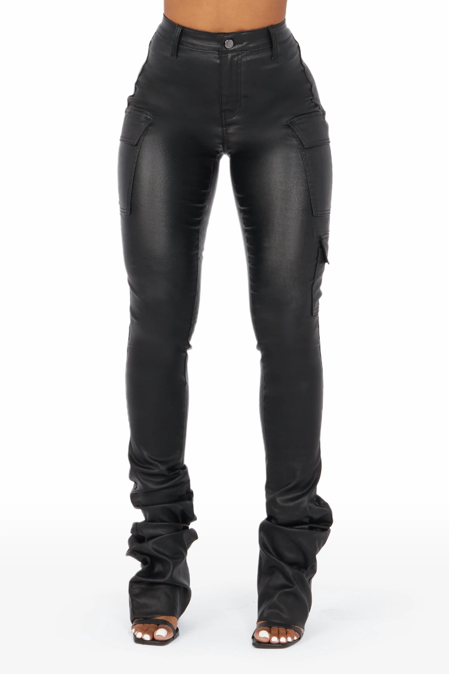 Vixen Metallic Black Cargo Super Stacked Pant