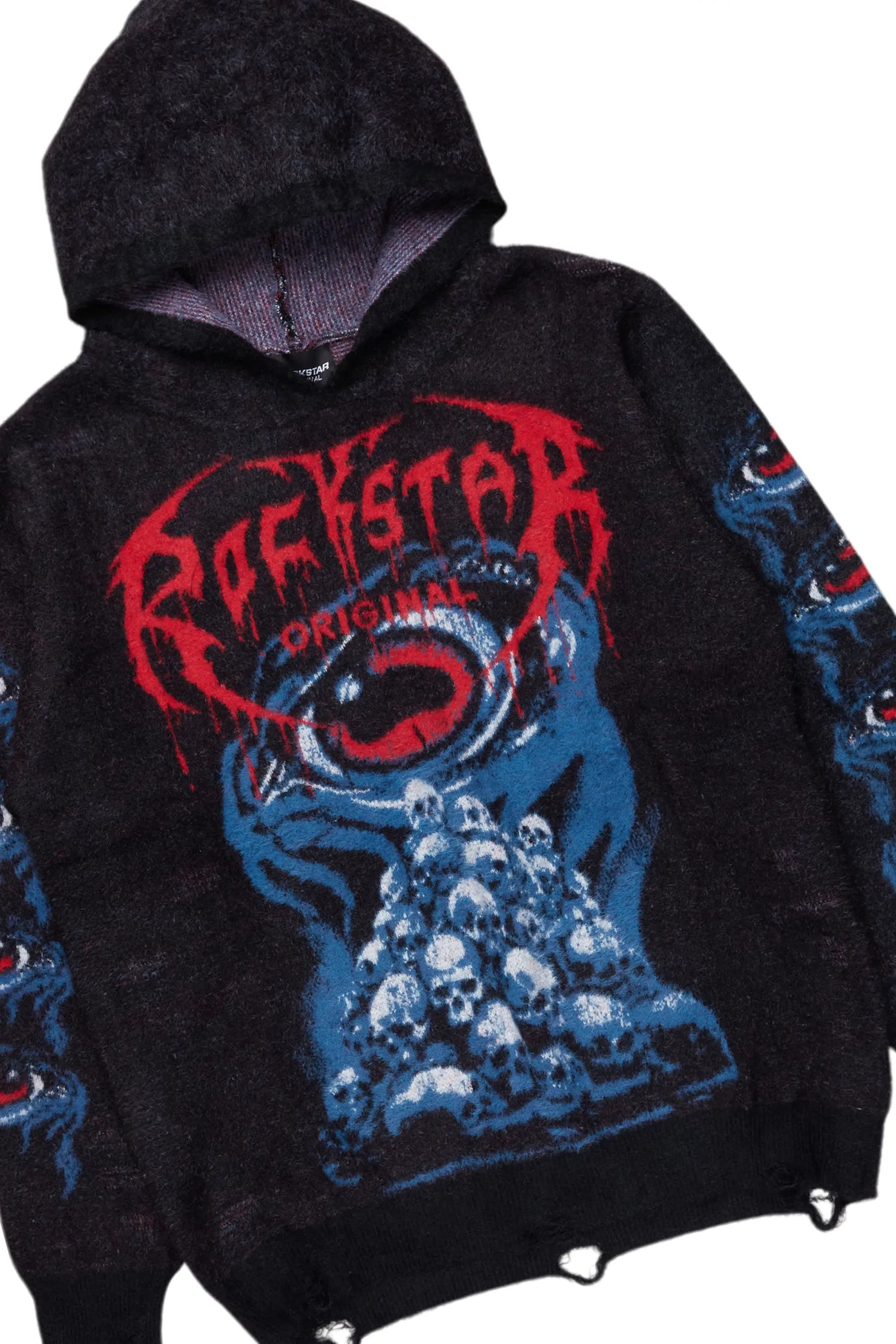 Ika Black Knit Hoodies & Shake Stacked Flare Jean Bundle