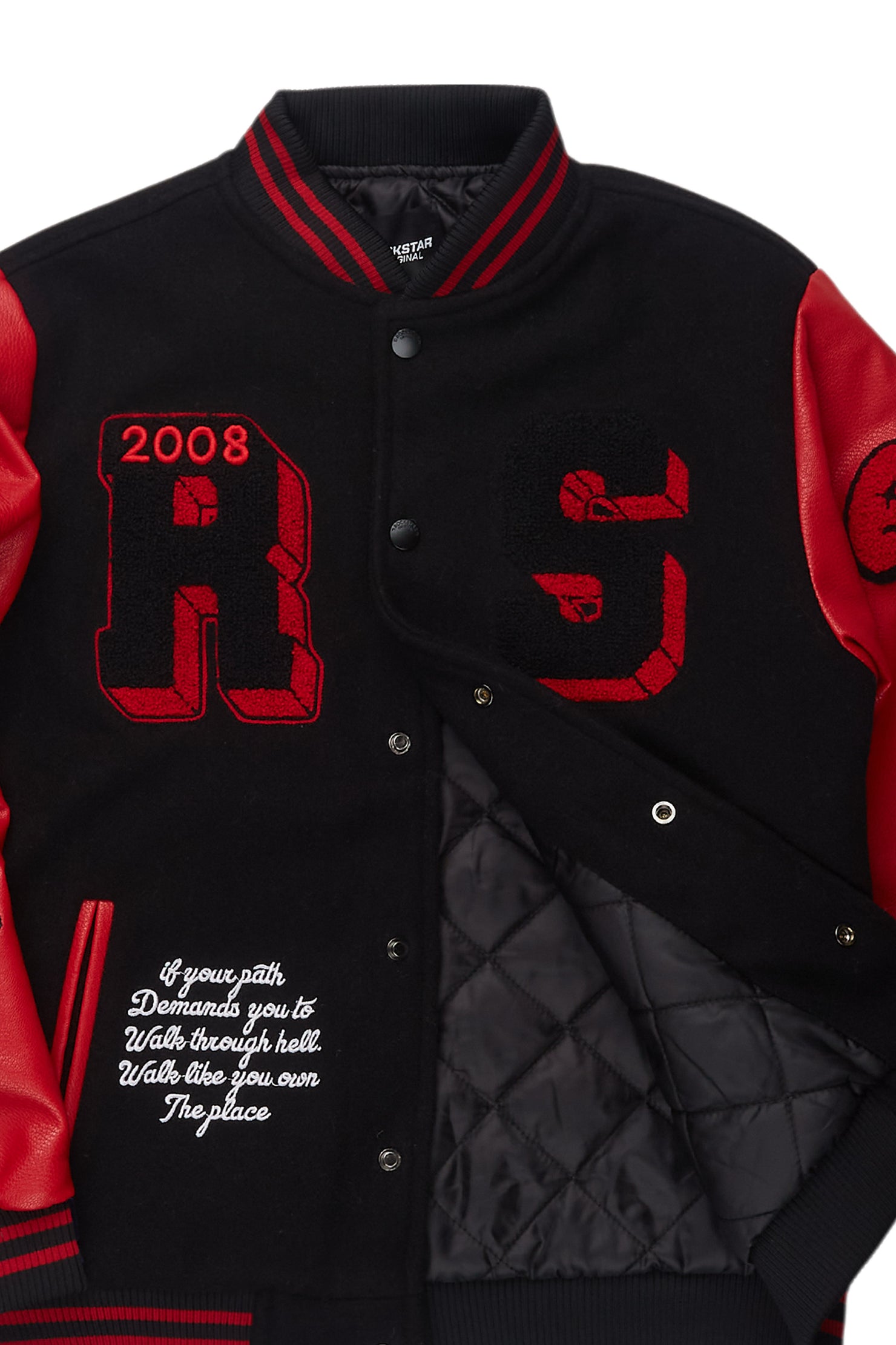 Boys Leslaw Red/Black Varsity Jacket