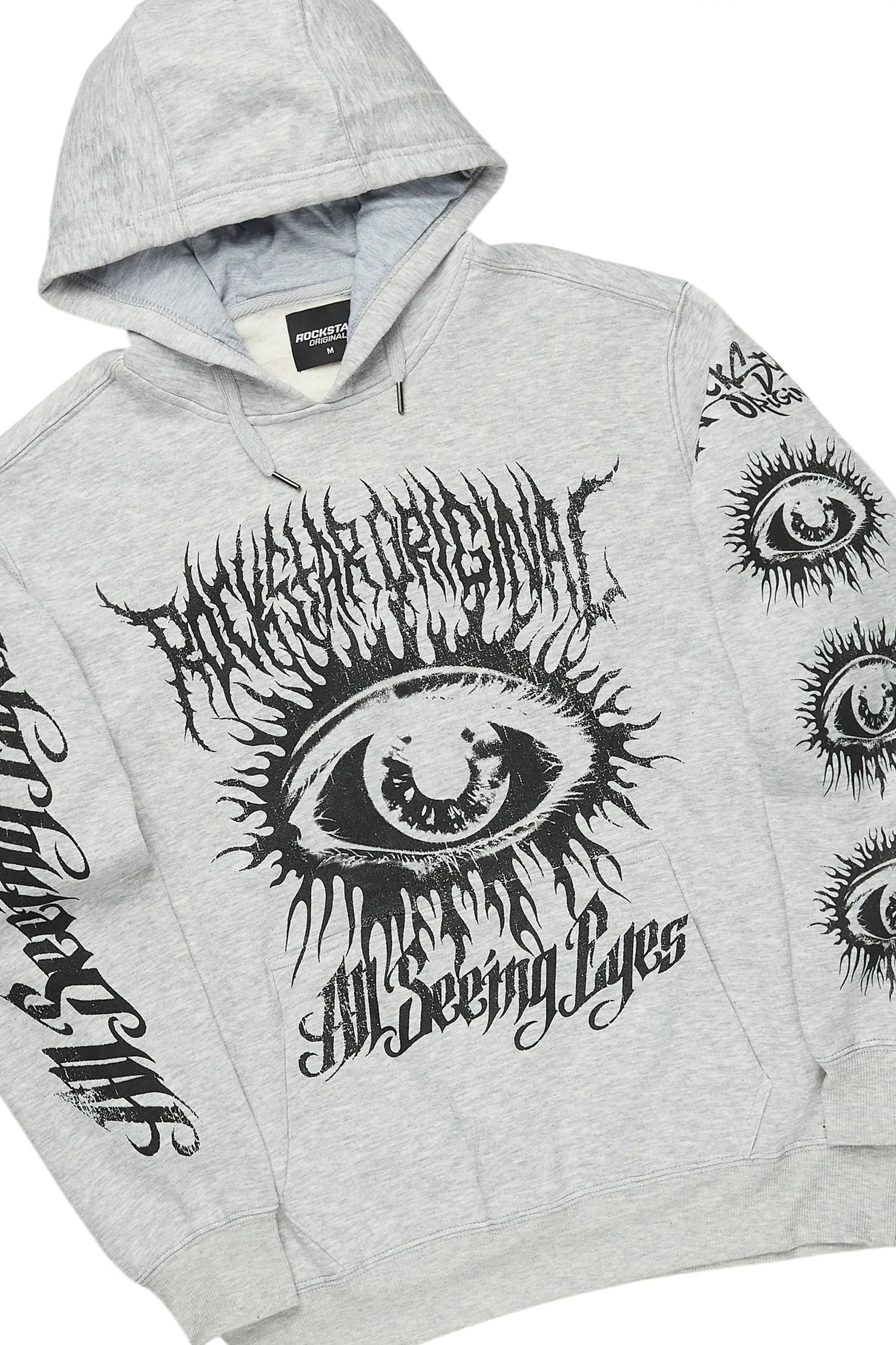 All Seeing Eyes Grey Hoodie/Stacked Flare Jean Set