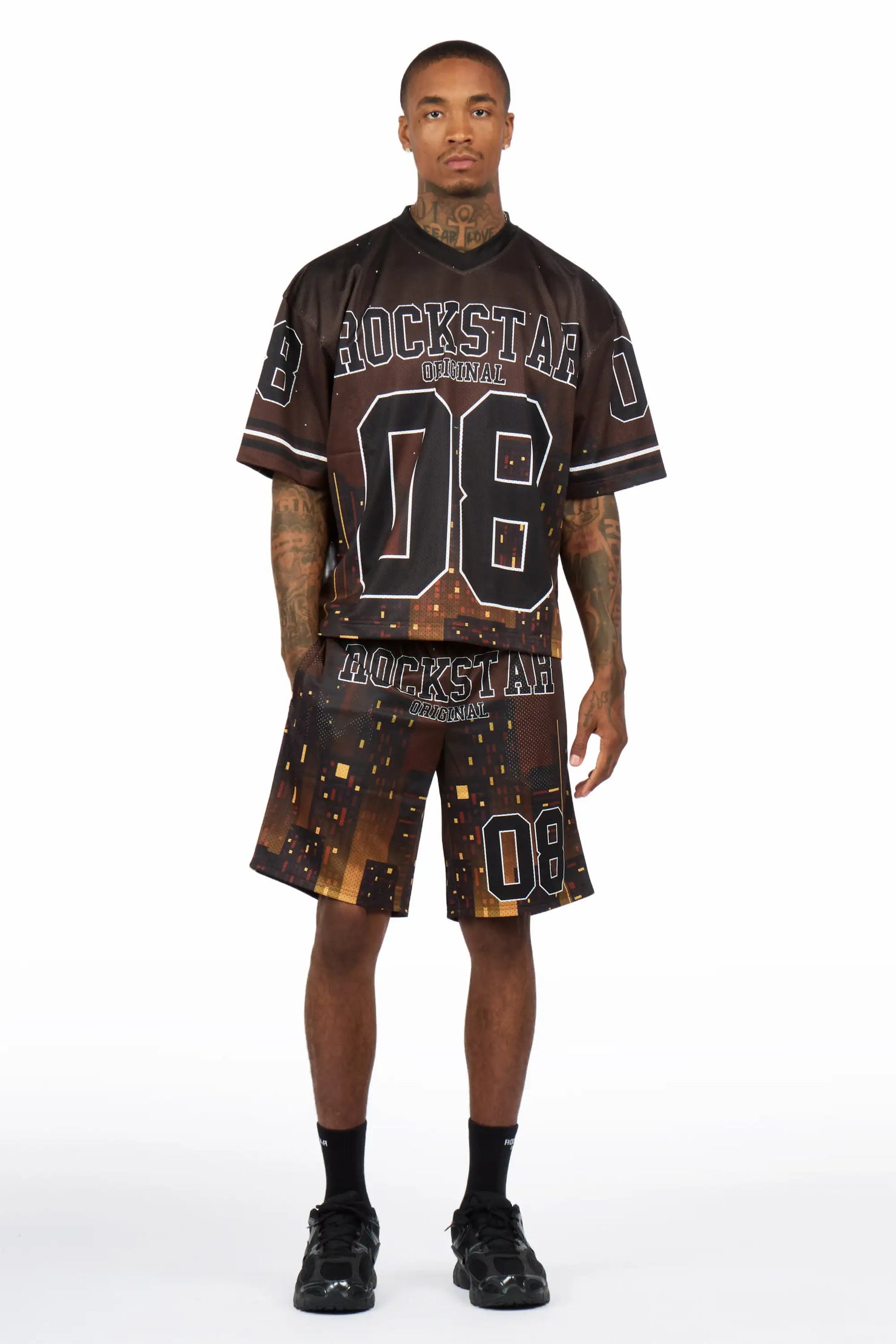 Andres Brown T-Shirt Short Set