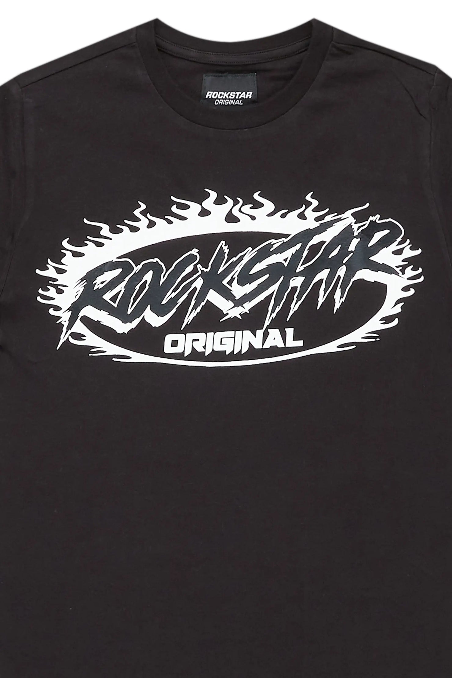 Boys Bakari Black Graphic T-Shirt