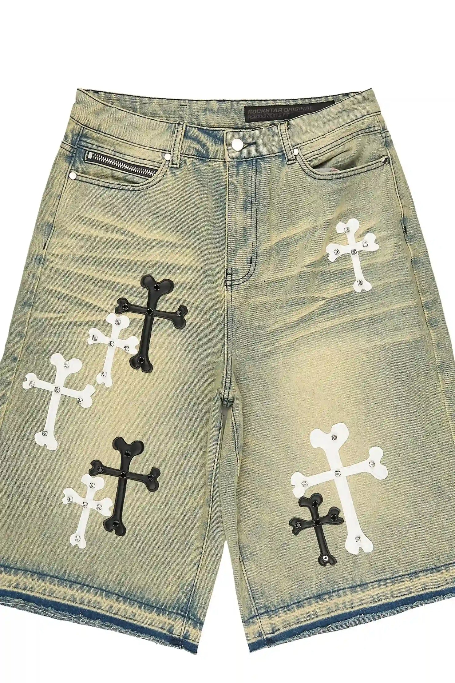 Olivier Tint Blue Patch Rhinestone Jort