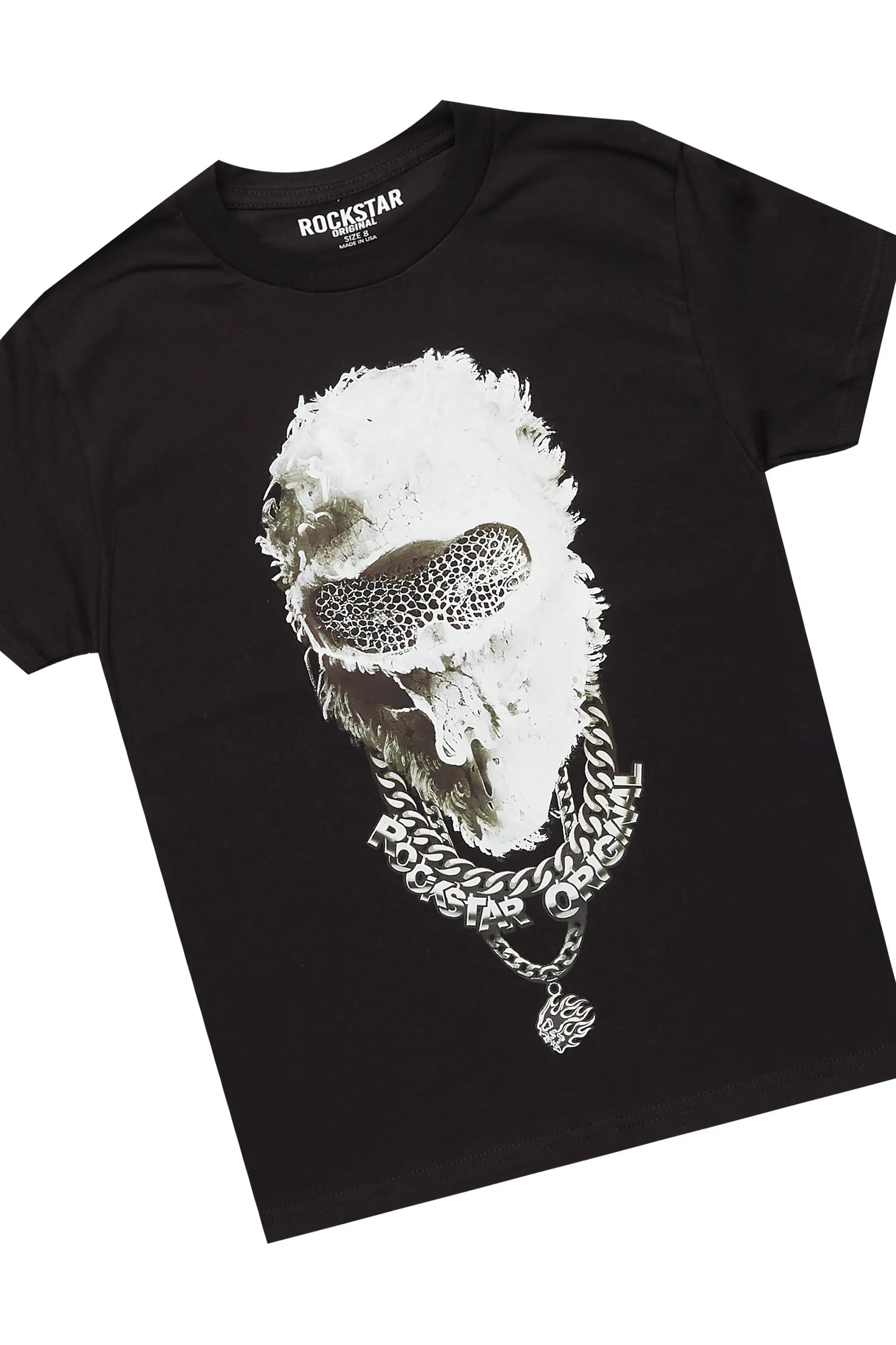 Boys Ponce Black T-Shirt/Stacked Flare Jean Set