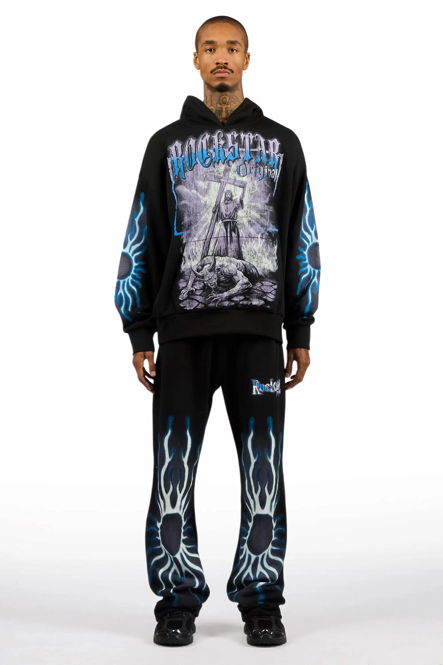 Blazer Black Hoodie/Baggy Pant Track Set