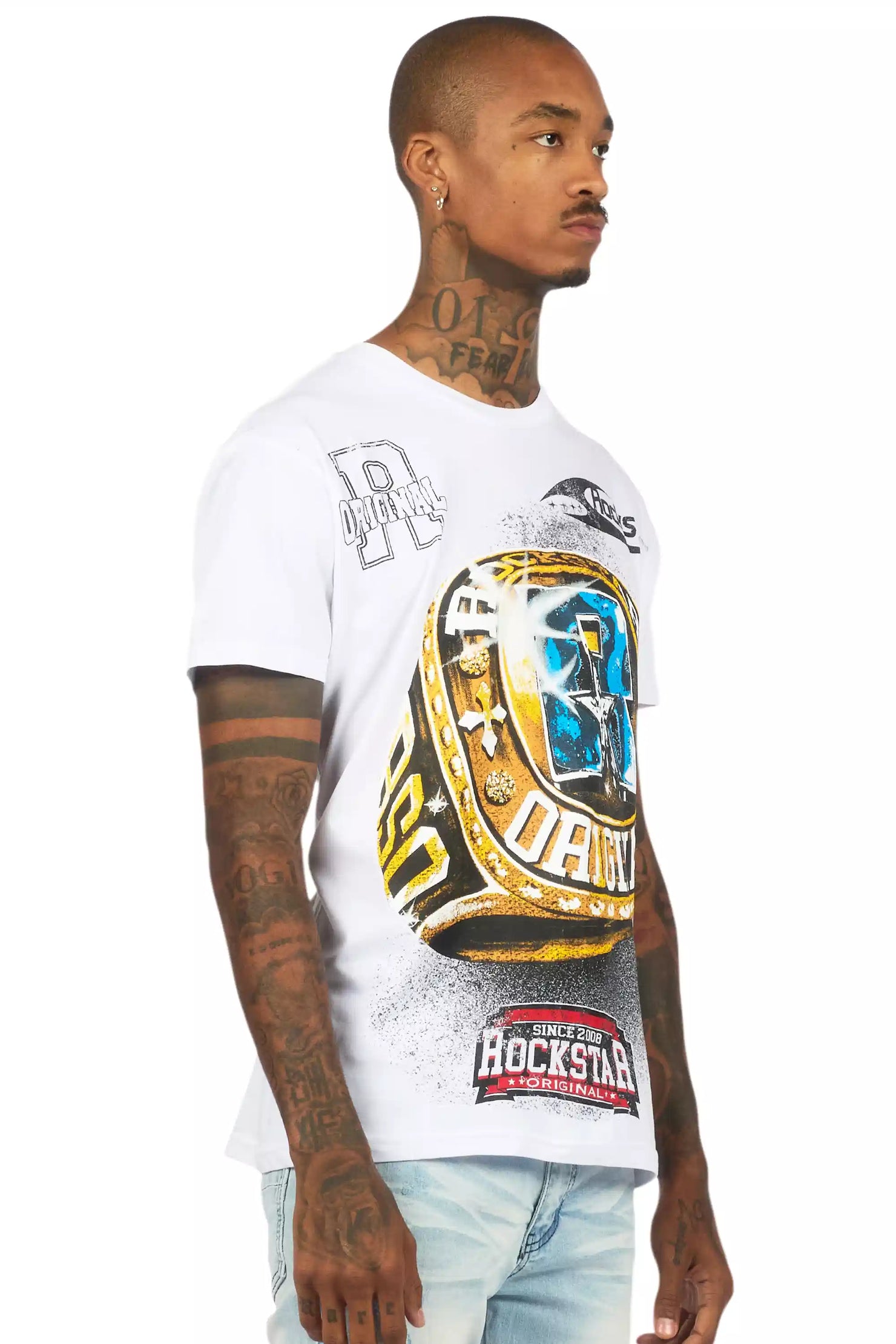 Gemchamp White Graphic T-Shirt
