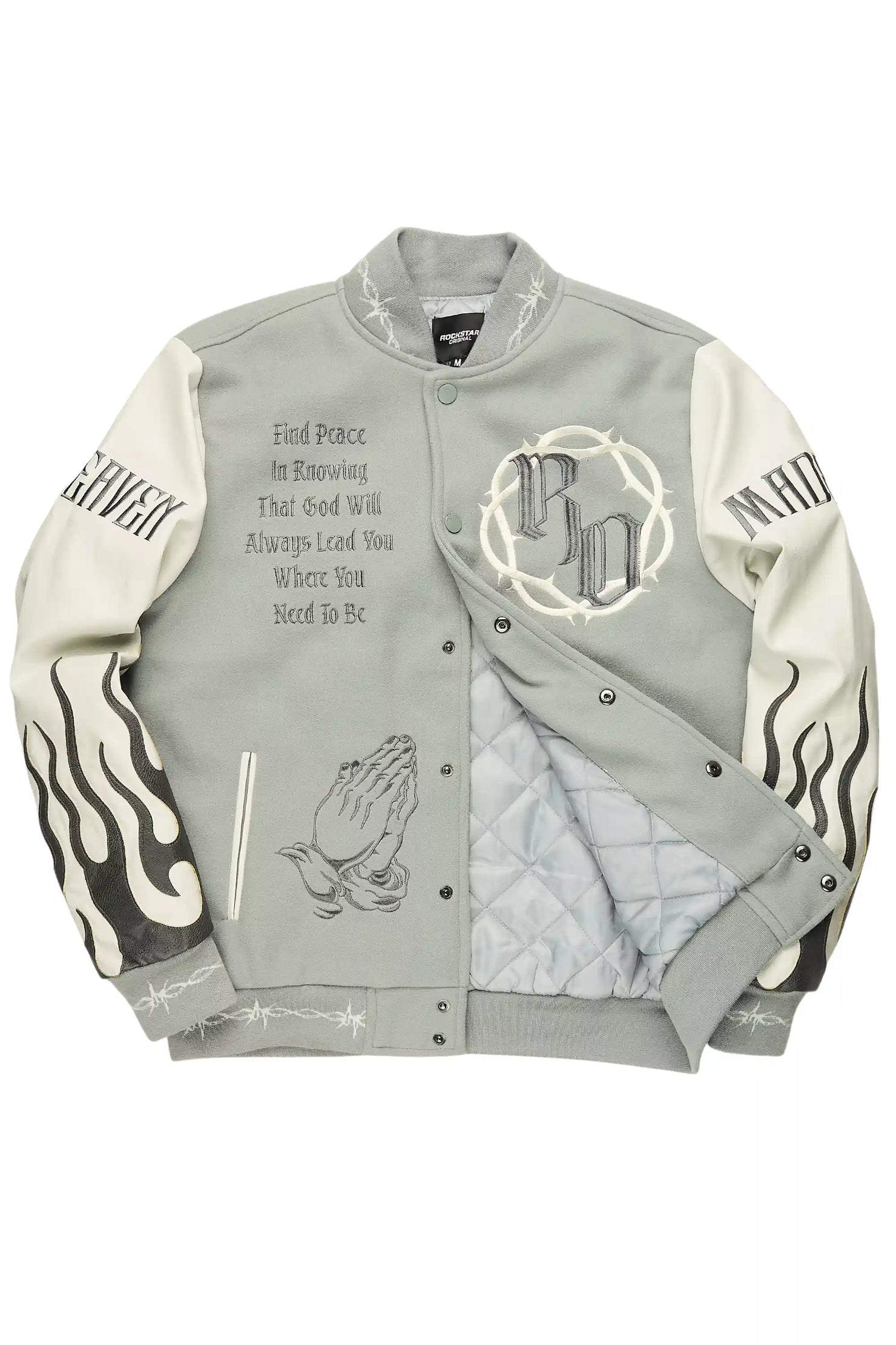 Caelus Grey Varsity Jacket