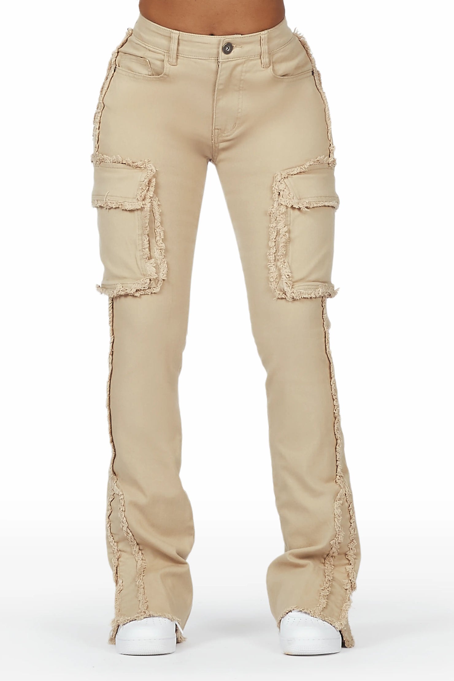 Kassidy Tan Stacked Flare Jean