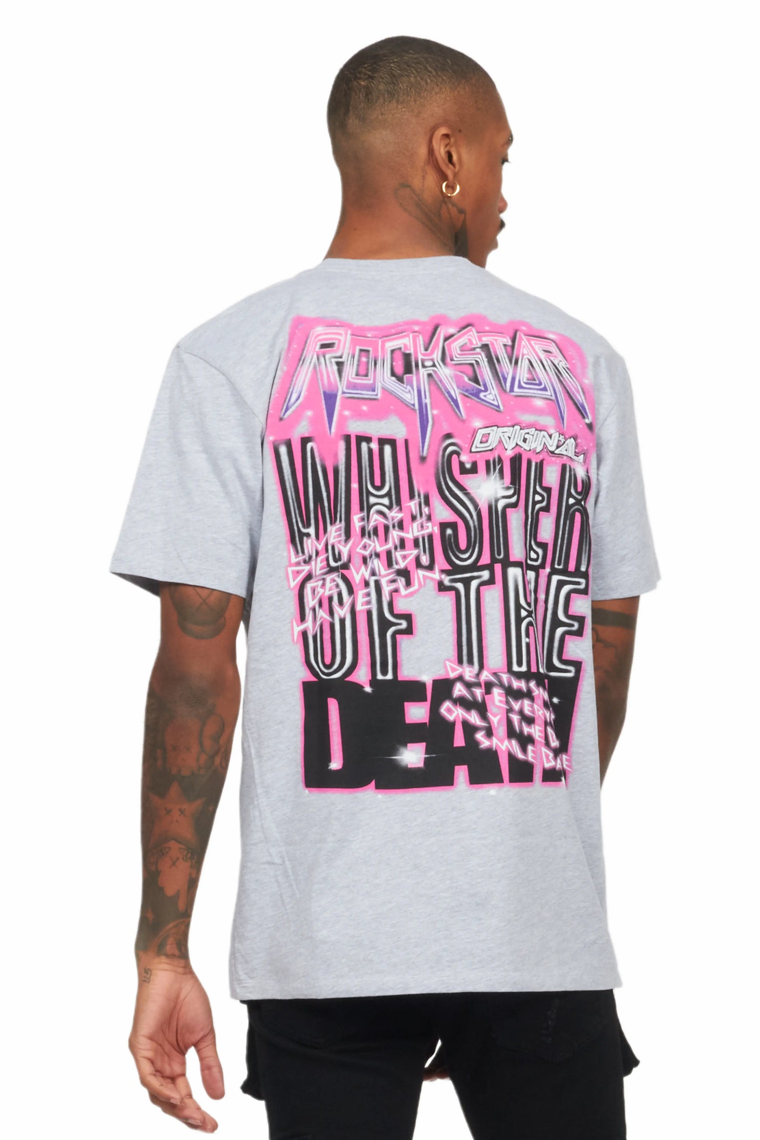 Obern Heather Grey Graphic T-Shirt