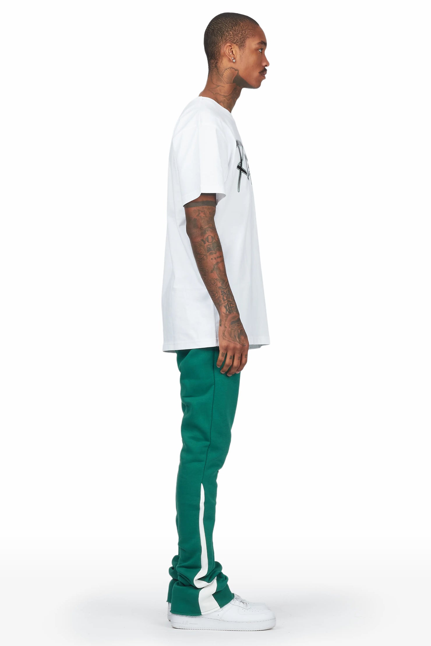 Kalibre White/Green T-Shirt Stacked Flare Track Set