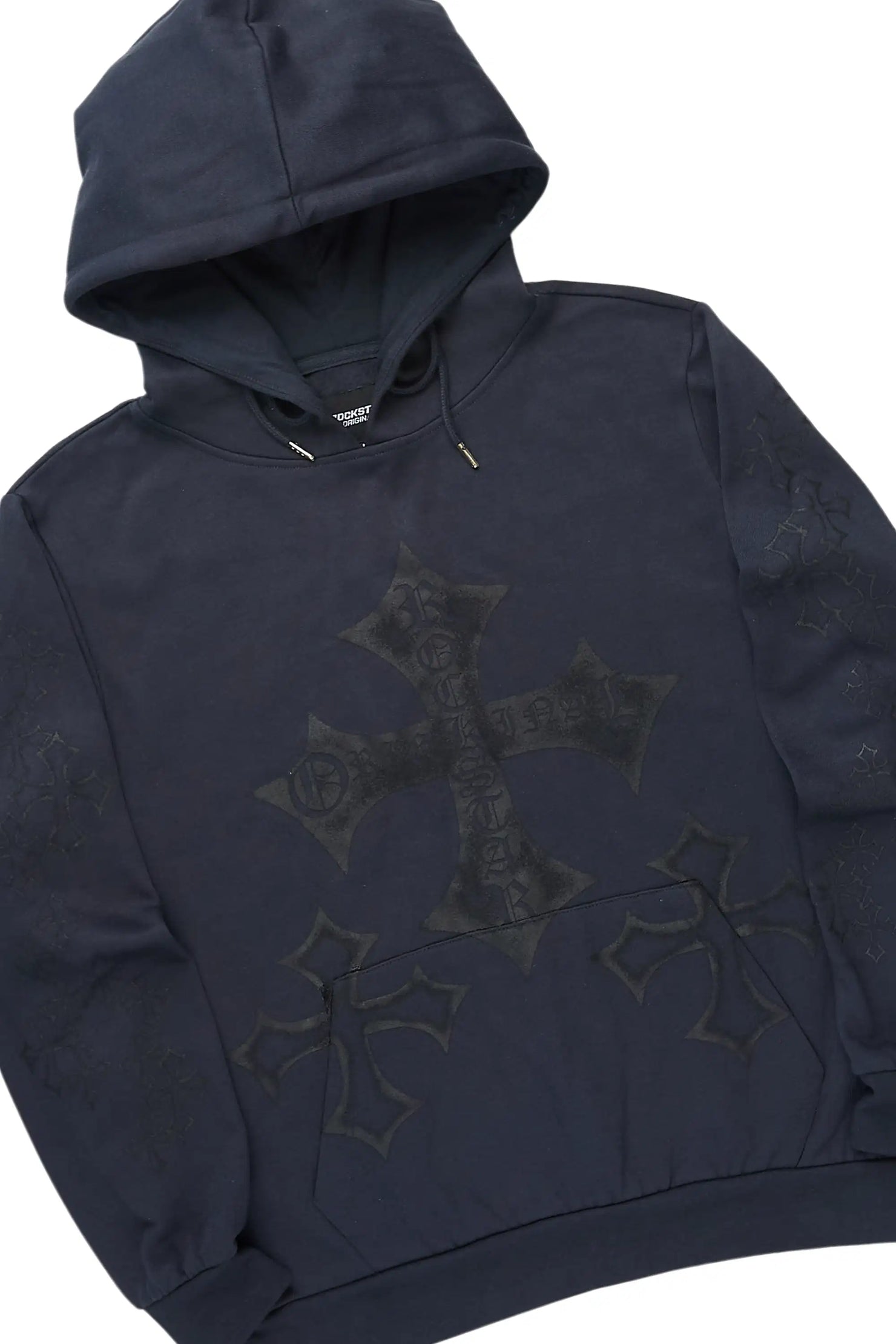 Marzion Navy/Black Hoodie/Stacked Flare Track Set