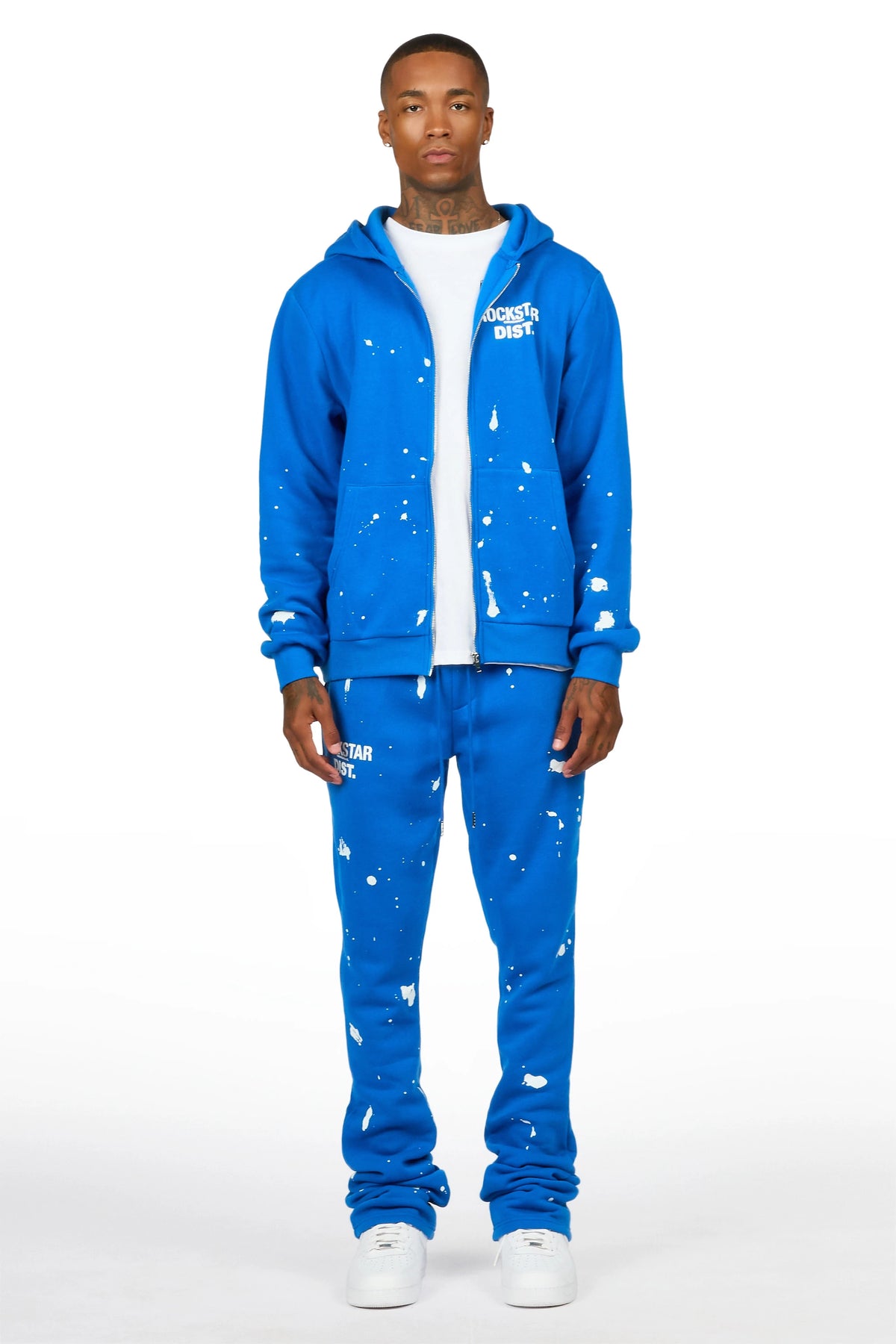 Zip Up Royal Raffer Hoodie/Stacked Track Set