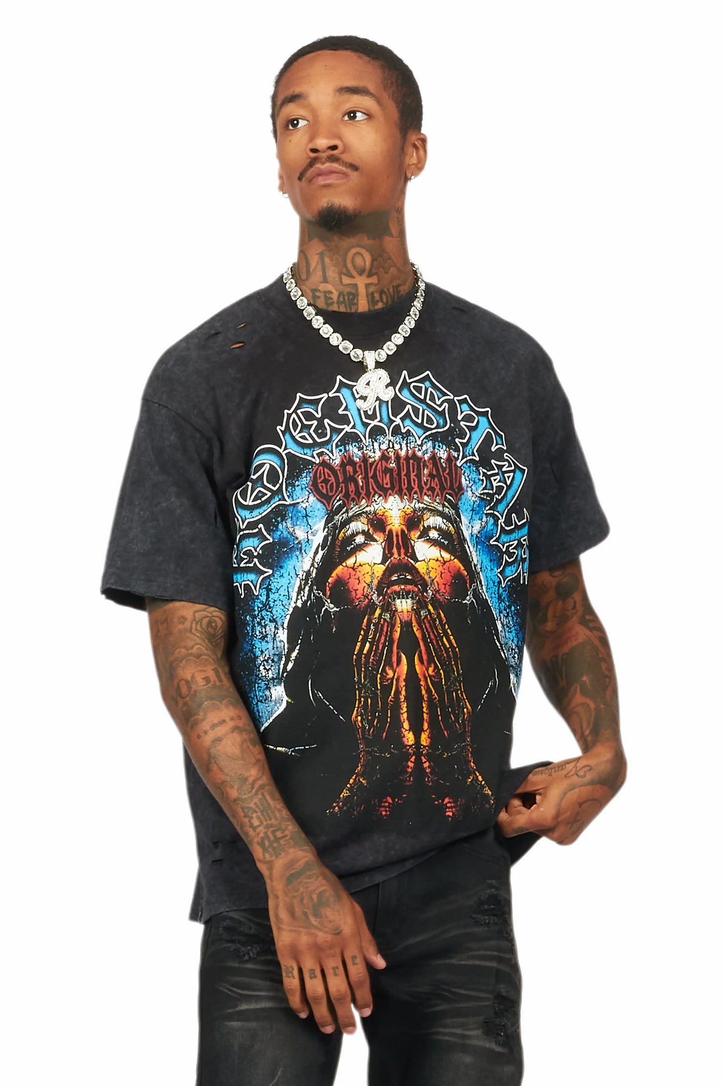 Dallan Vintage Black Oversized Graphic T-Shirt