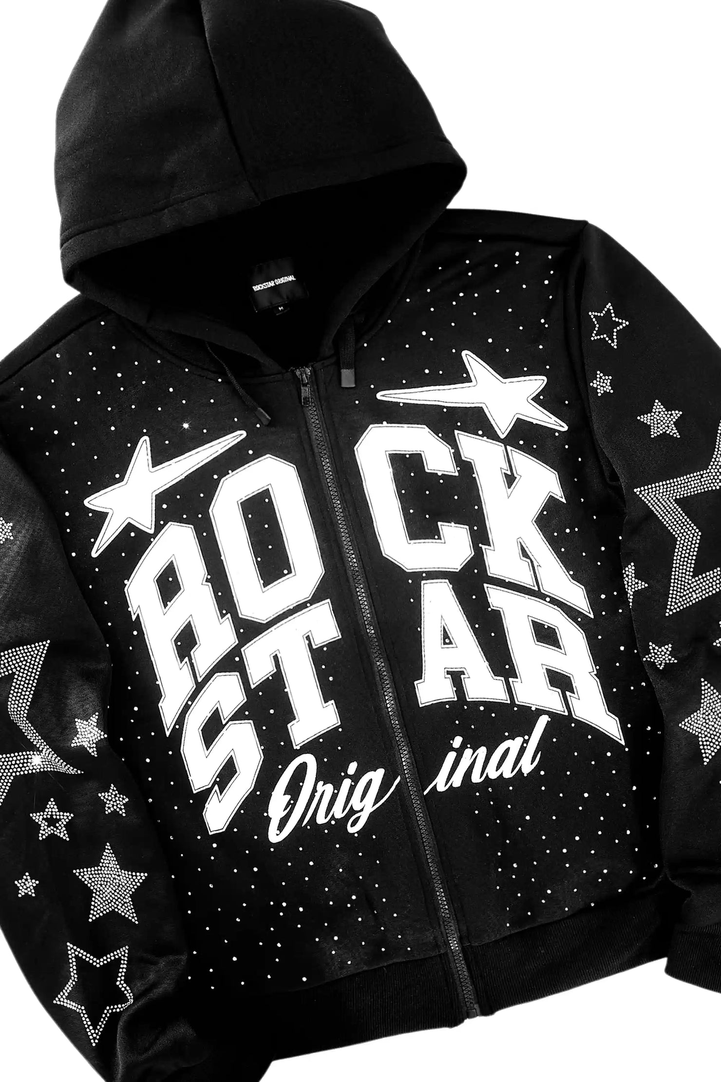 Flaveya Black Rhinestone Stacked Track Set