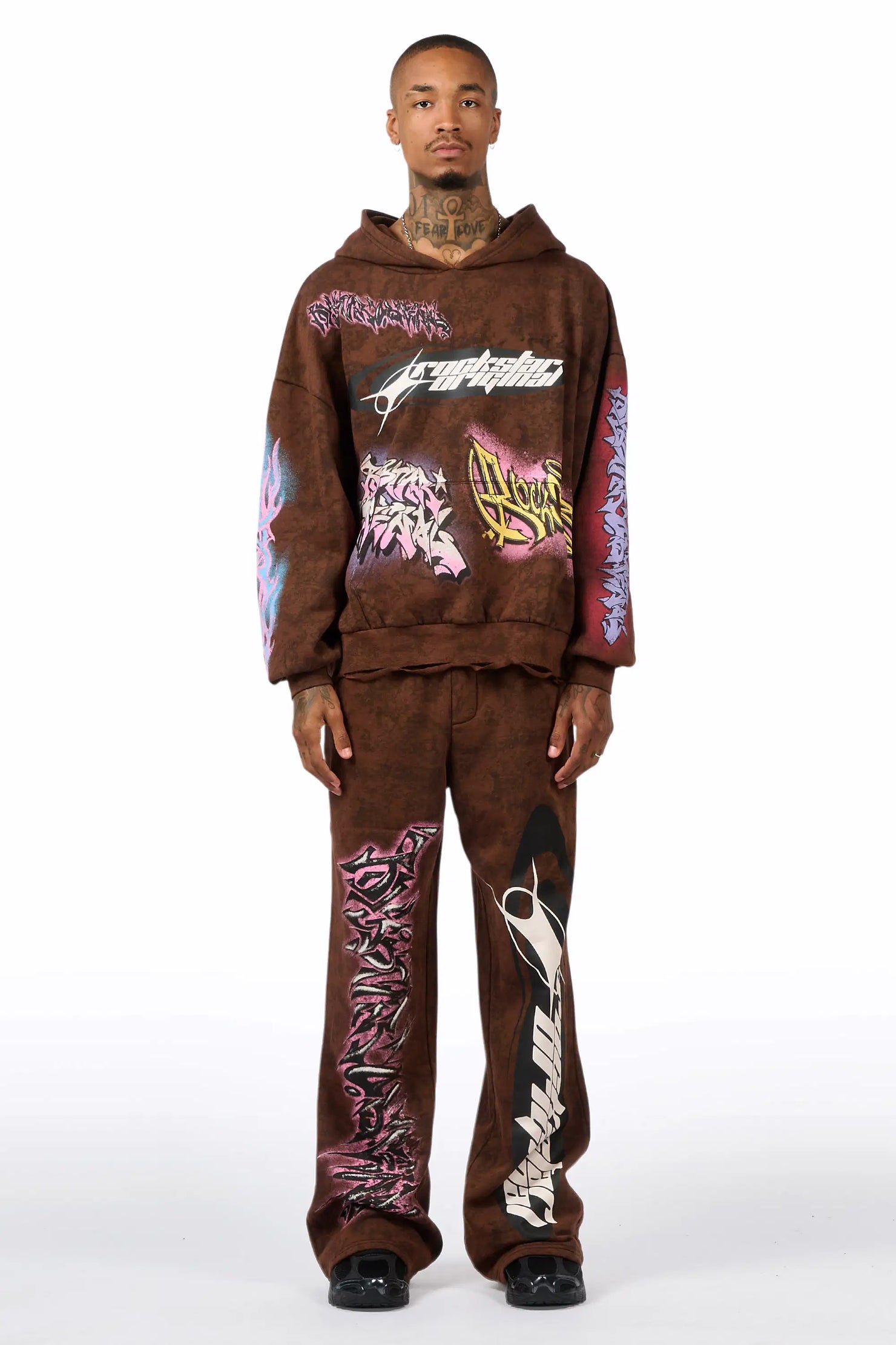 Bleka Brown Hoodie/Baggy Pant Track Set