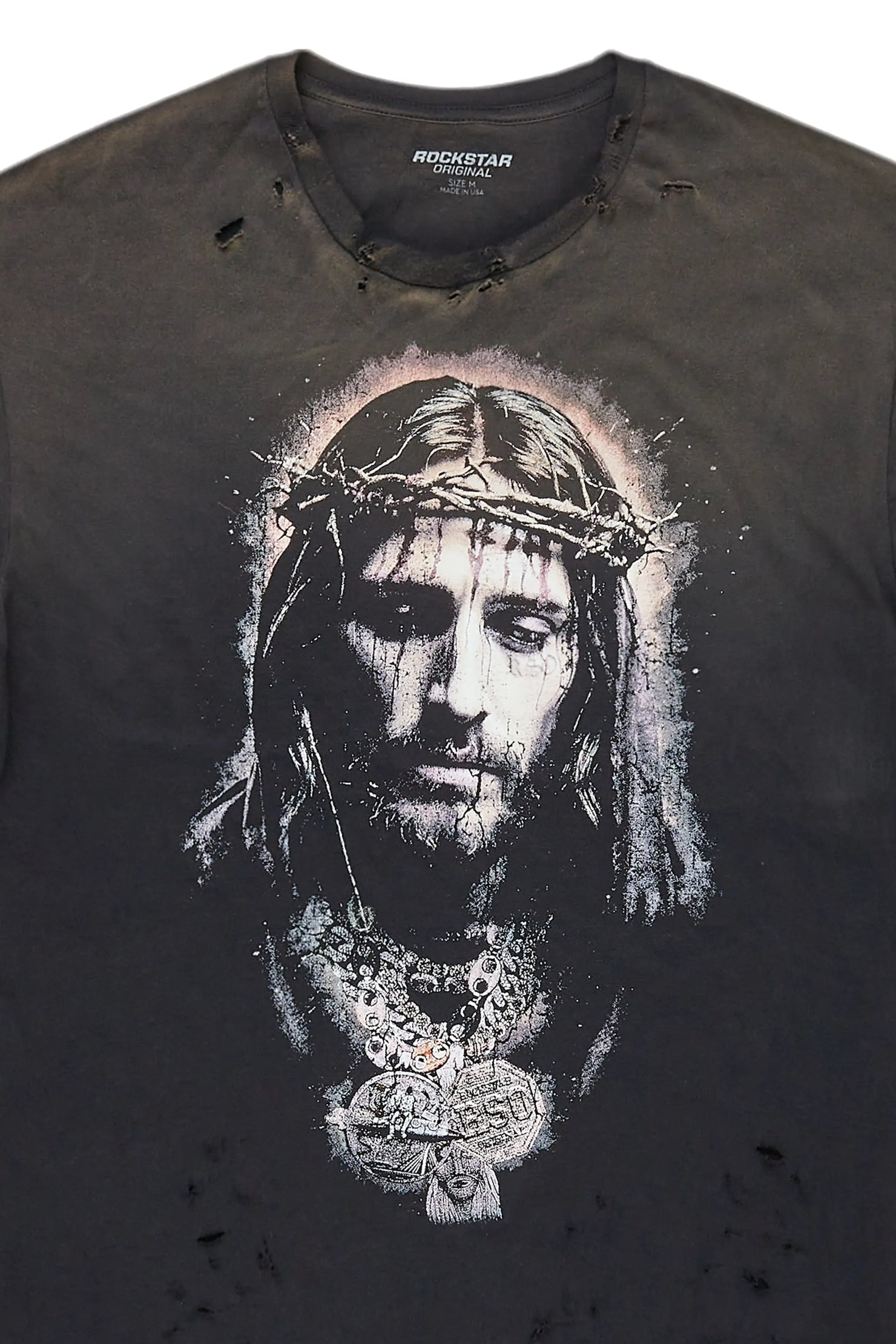 Macias Black Graphic Oversized T-Shirt