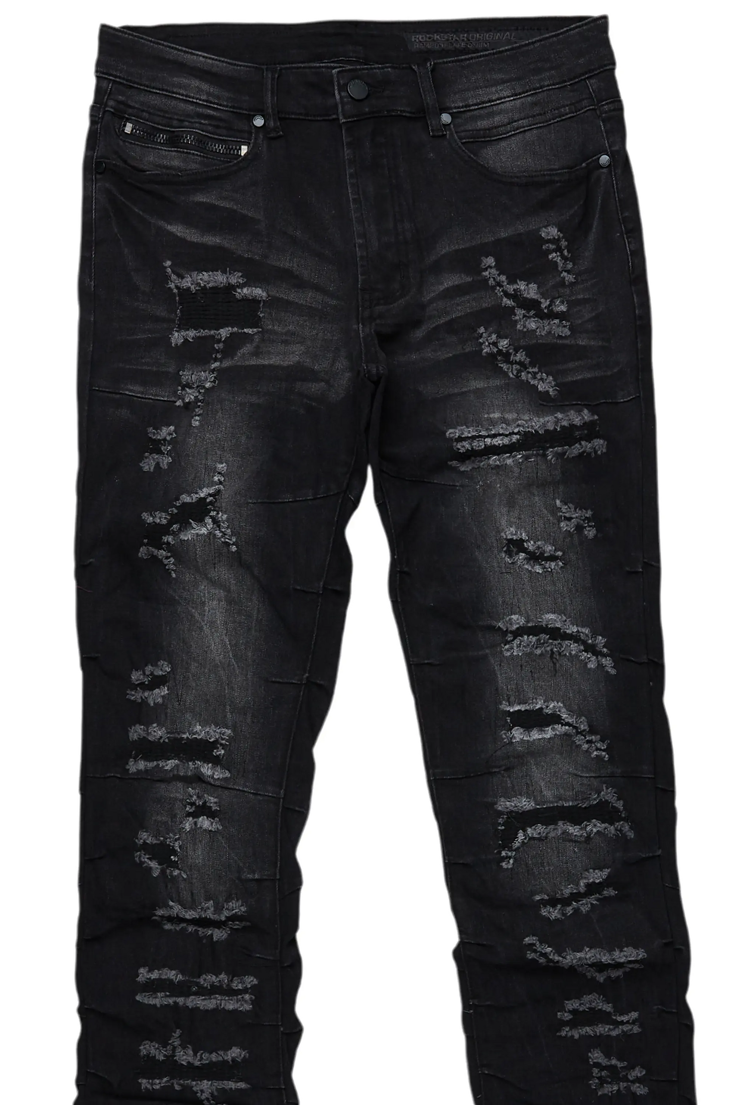 Mercol Black Stacked Flare Jean