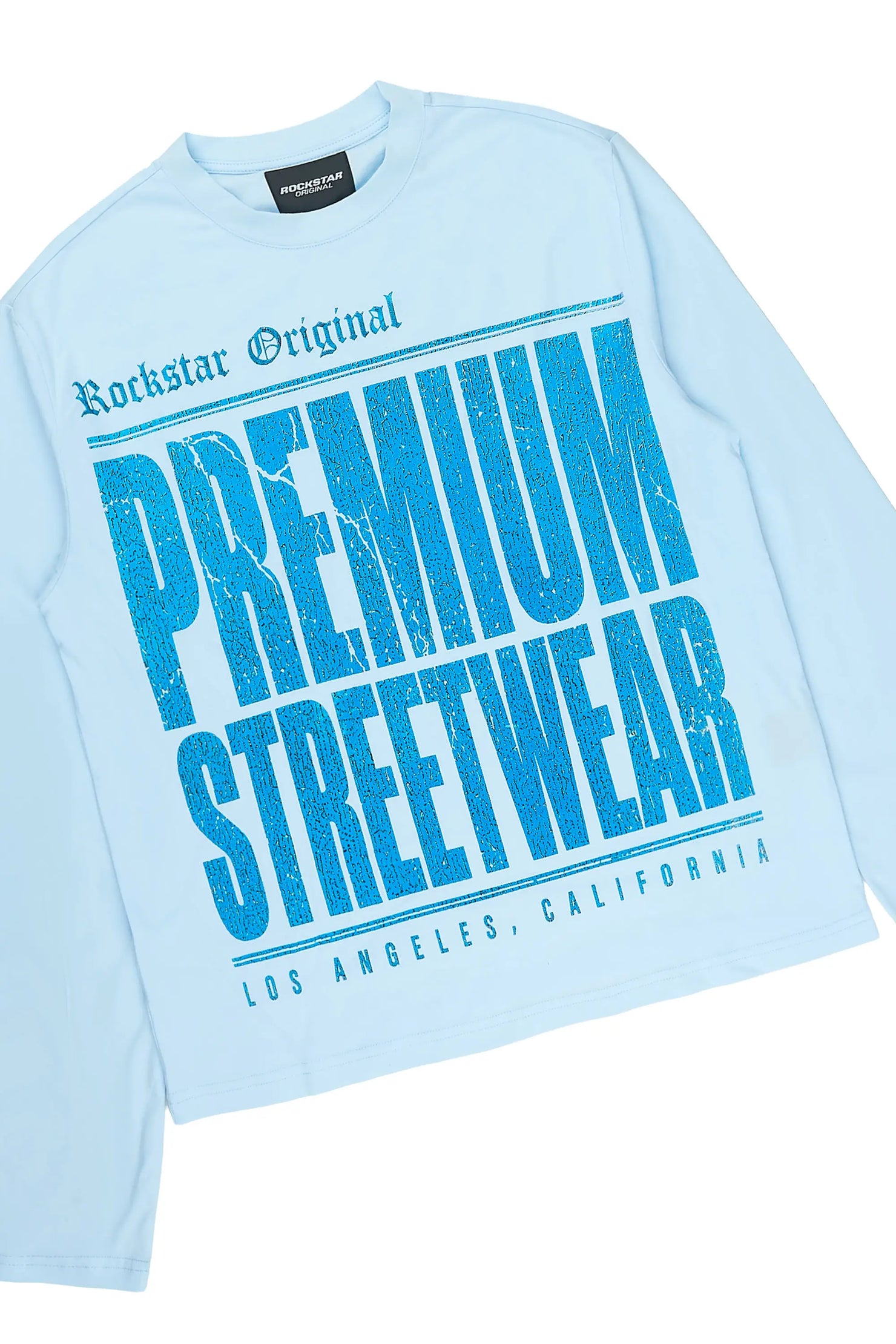 Boys Pluto Light Blue/Blue Long Sleeve T-Shirt Stacked Jean Set
